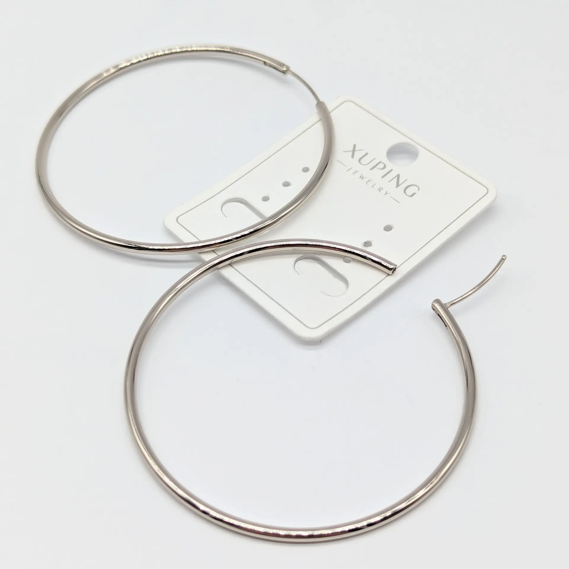 Сережки Xuping срібні «Срібне Коло», діам. 5.7 см