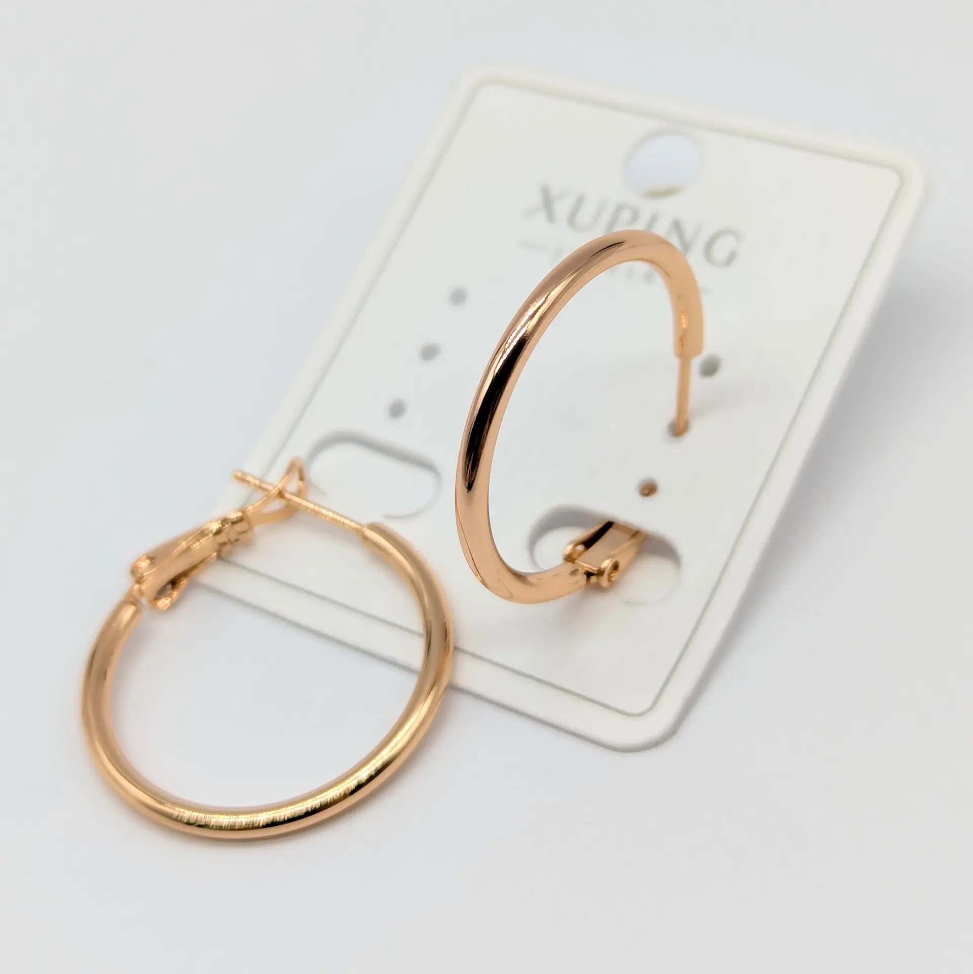 Сережки Xuping 18к «Золота Лінія», діам. 2.5 см