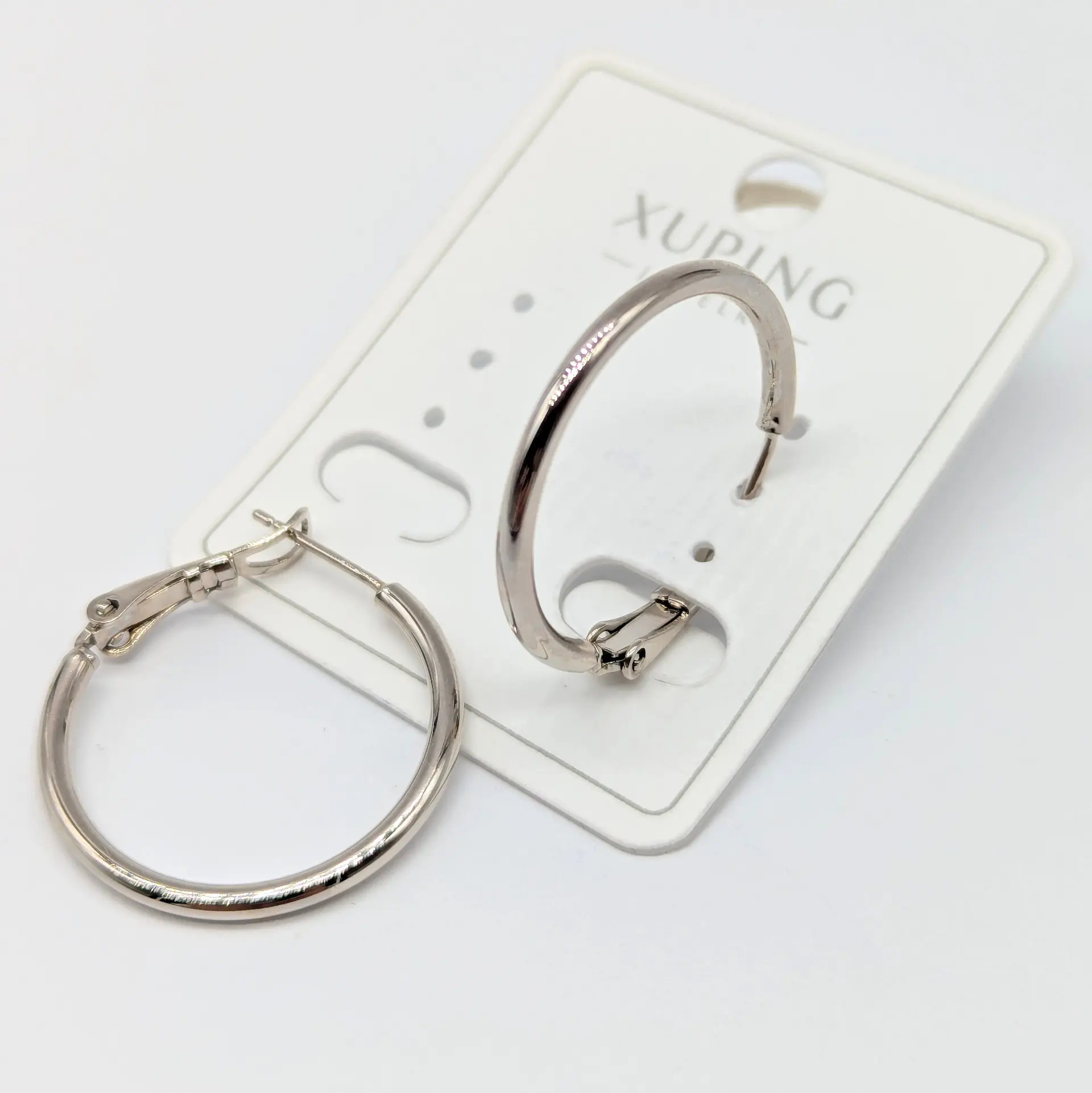 Сережки Xuping срібні «Срібний Контур», діам. 2.5 см