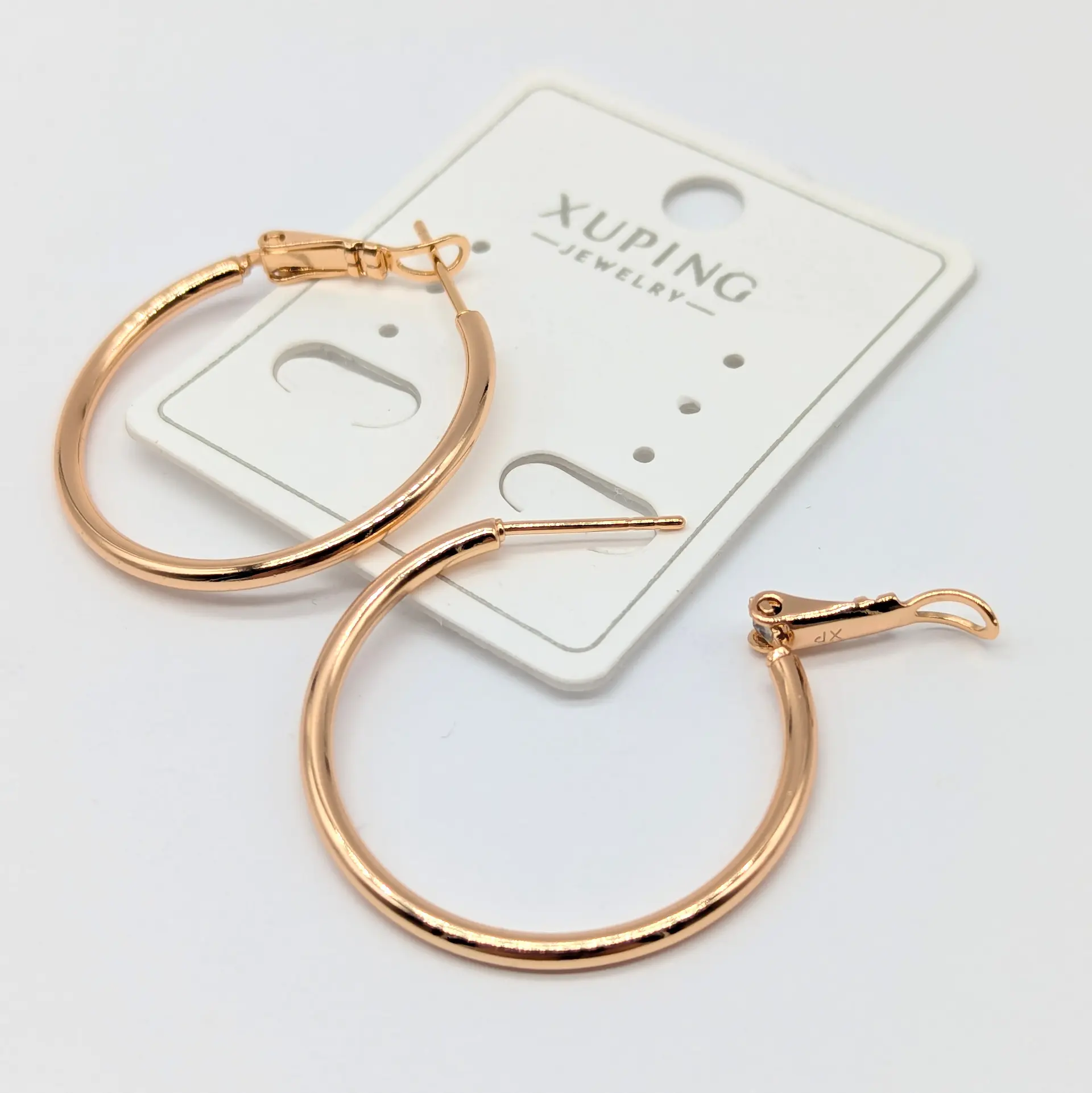 Сережки Xuping 18к «Теплий Контур», діам. 3см