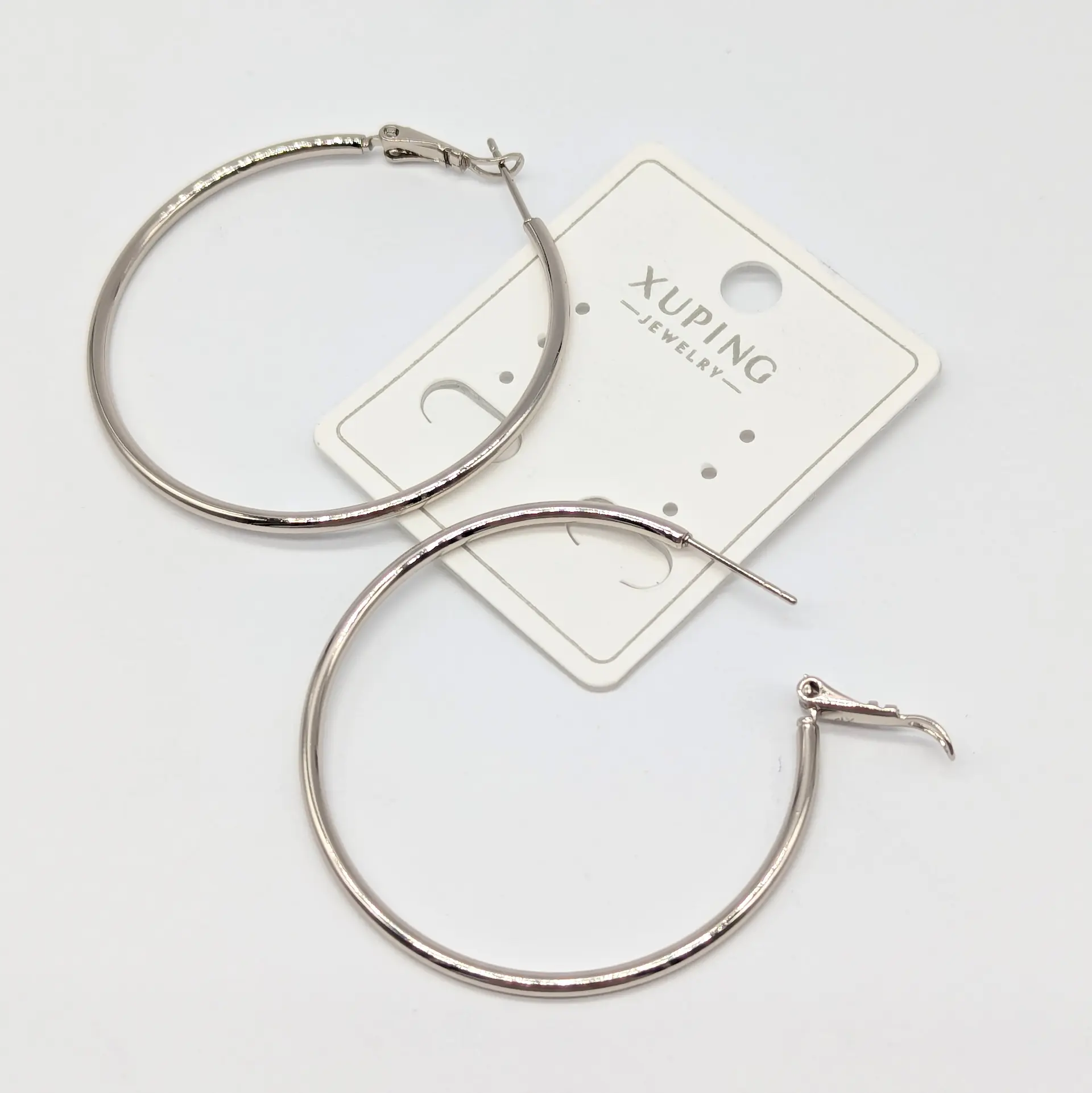 Сережки Xuping срібні «Ідеальне Коло», діам. 4.5 см