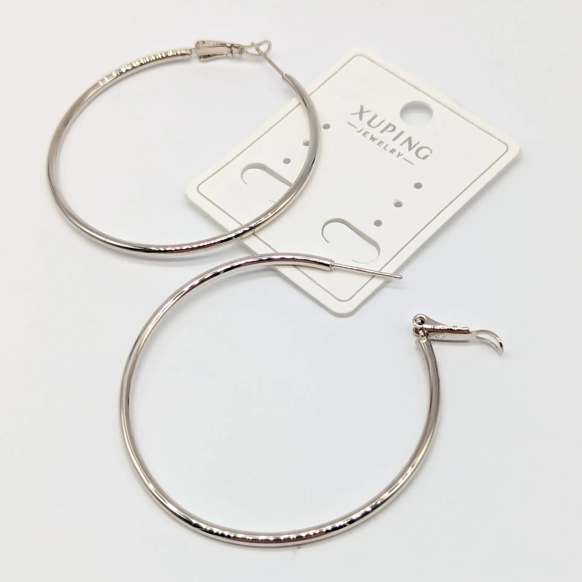 Сережки Xuping срібні «Срібна Орбіта», діам. 5.3 см