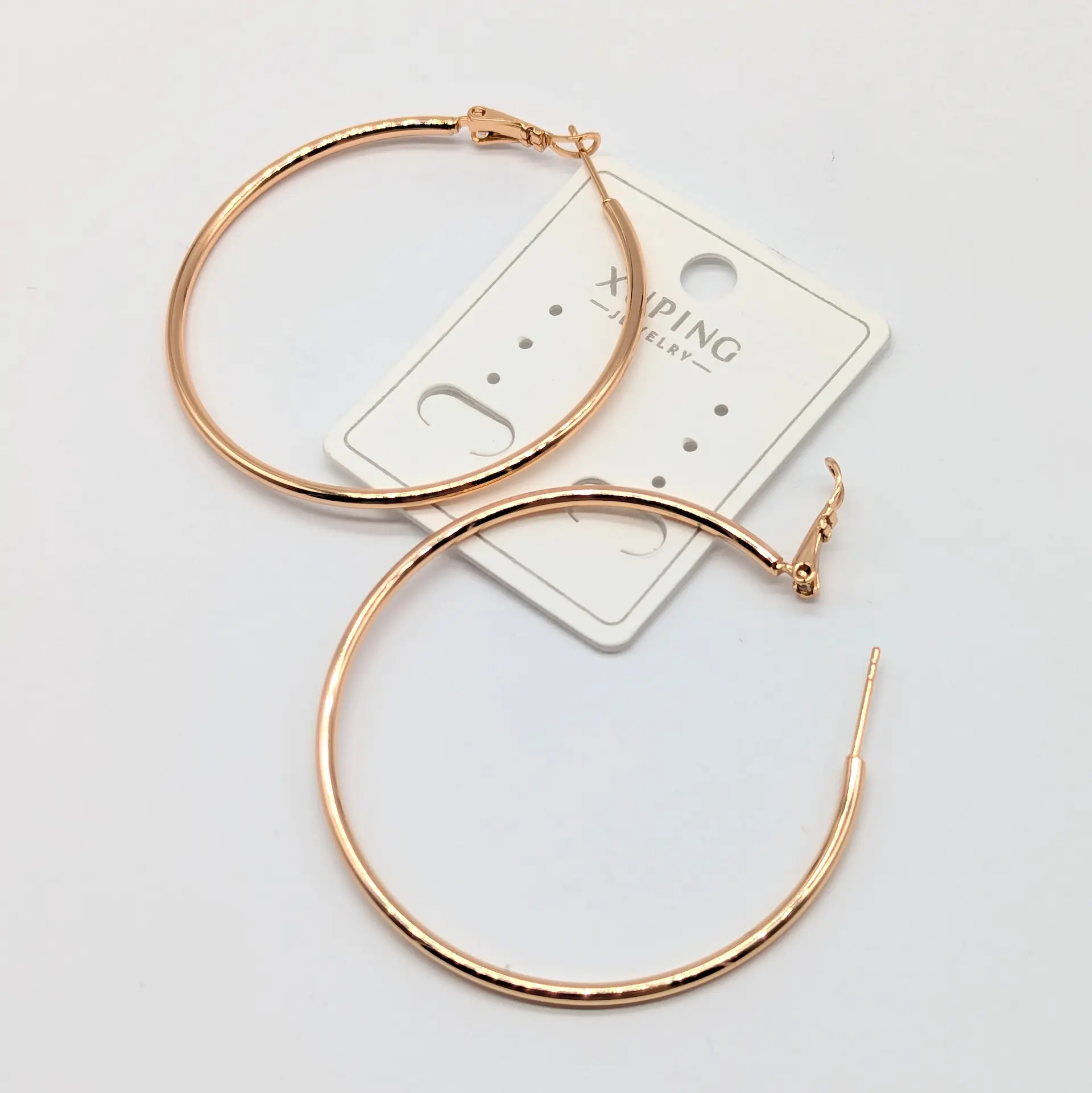 Сережки Xuping 18к «Золоте Коло Мінімал», діам. 5.3 см