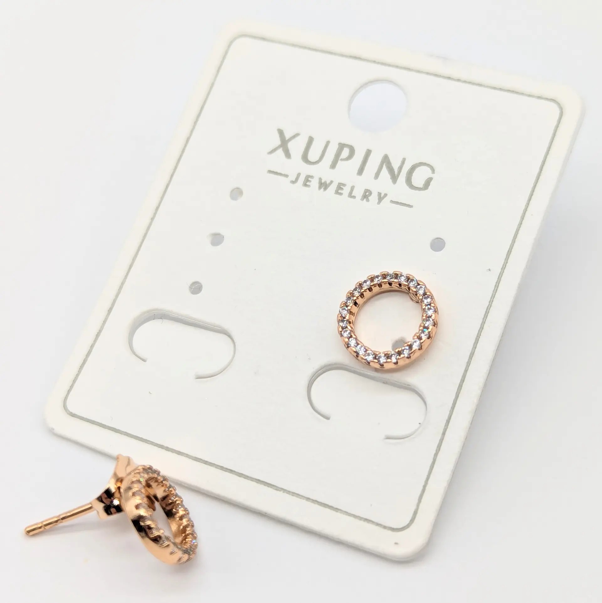 Сережки Xuping 18к «Сяйво Кола», діаметр 0.9 см