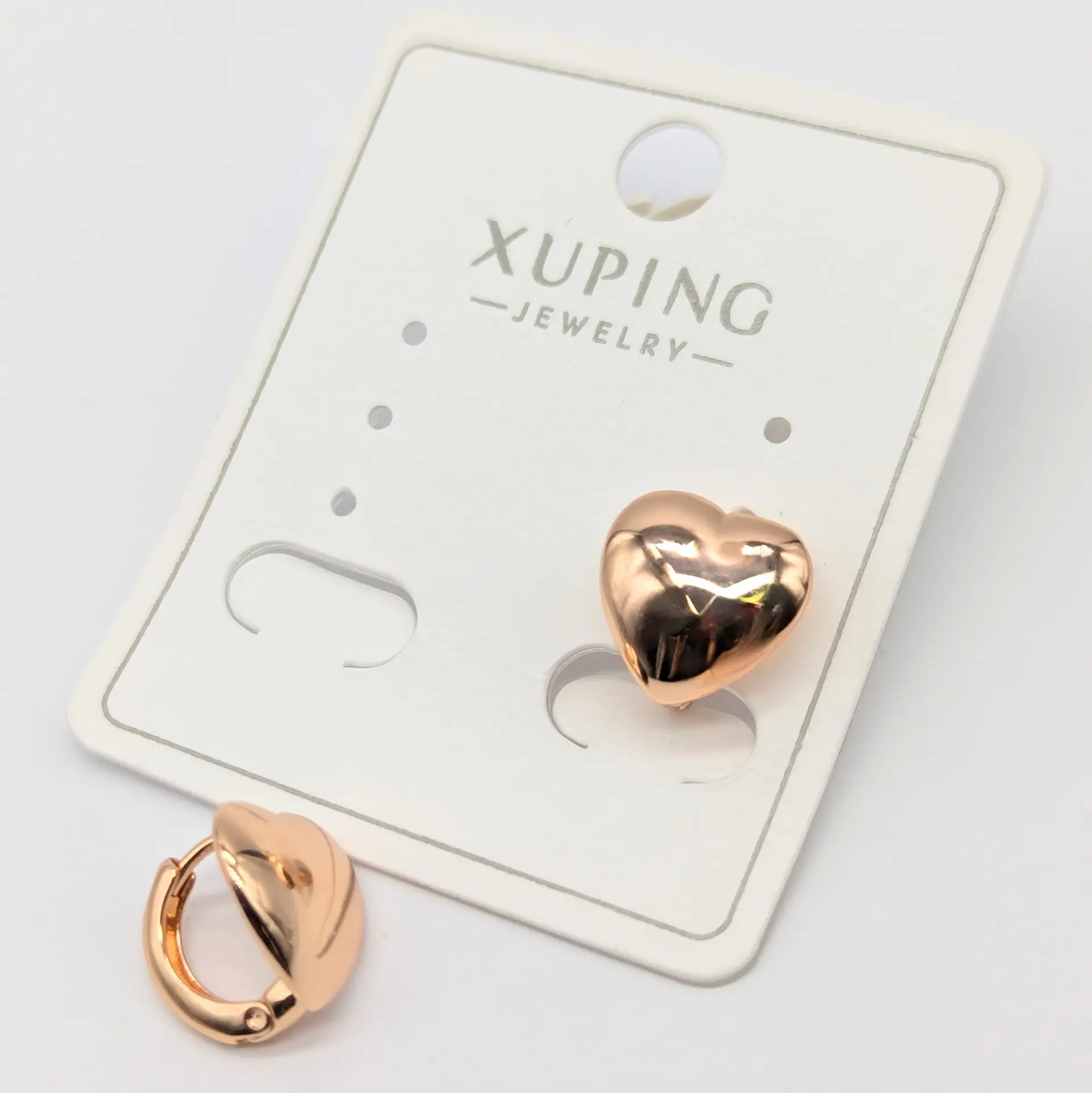Сережки Xuping 18к «Золоте Серцебиття», 1.1*1 см