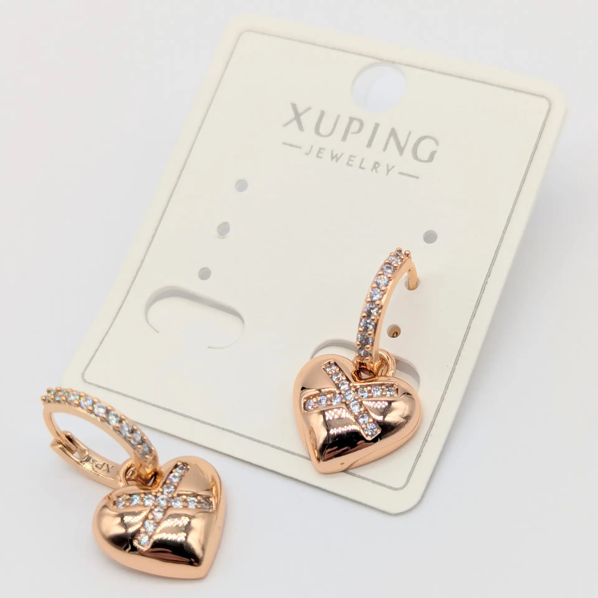 Сережки Xuping 18к «Серце Зоряного Сяйва»,1.3*1.9 см