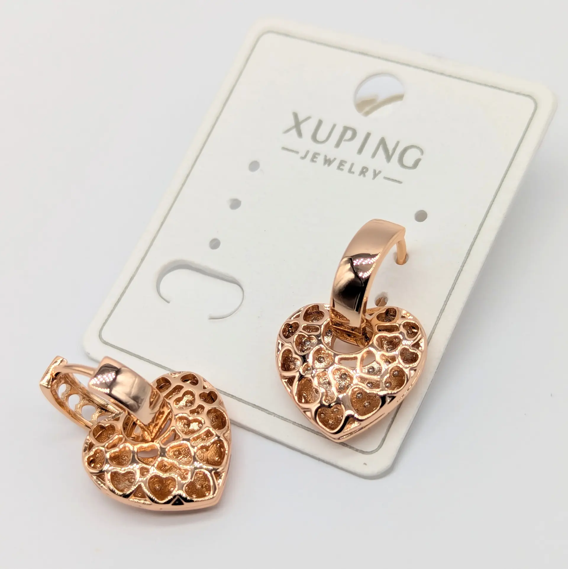 Сережки Xuping 18к «Мозаїка Почуттів», 1.5*2.2 см