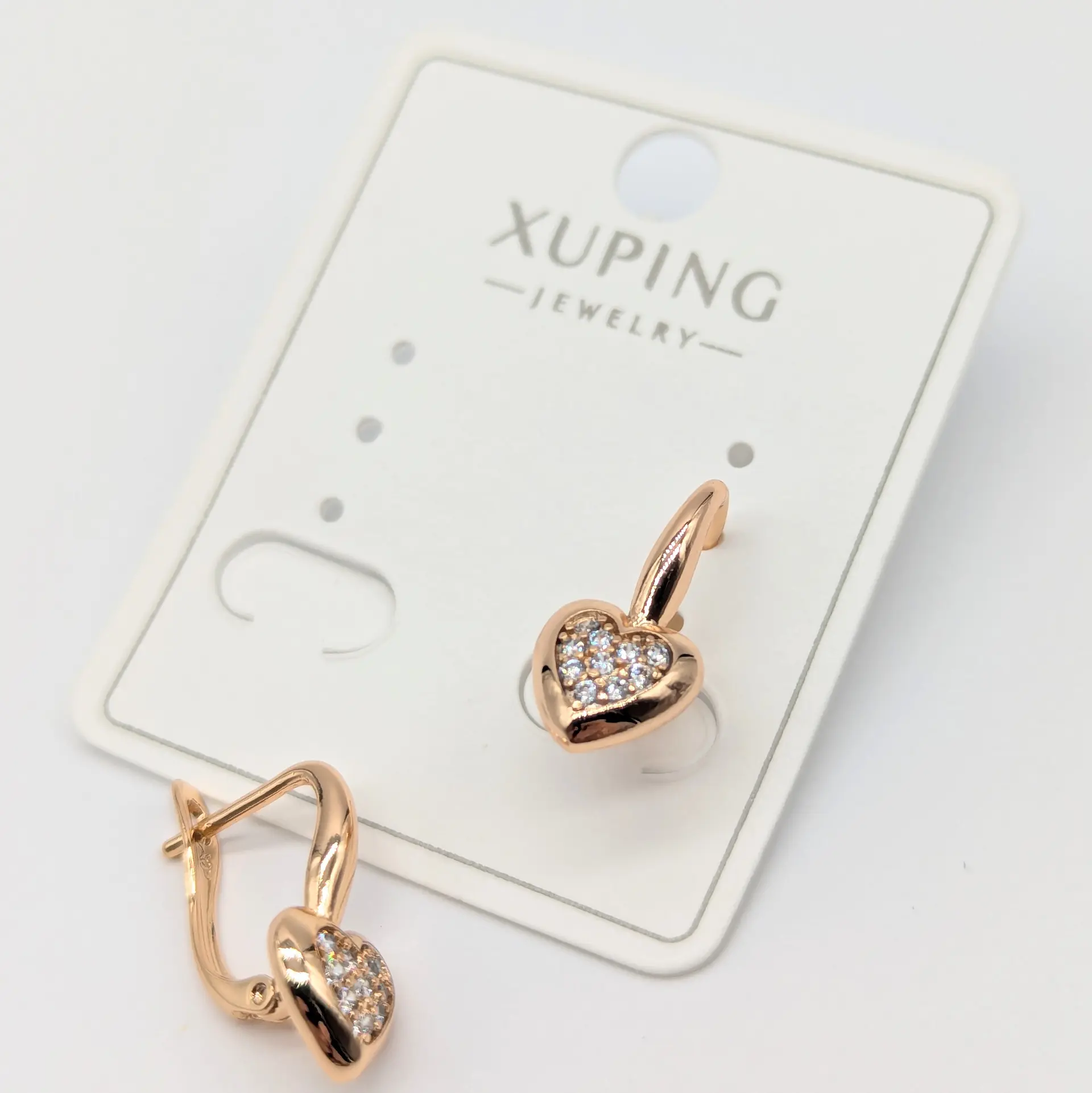 Сережки Xuping 18к «Іскра Кохання», 0.9*2.3 см