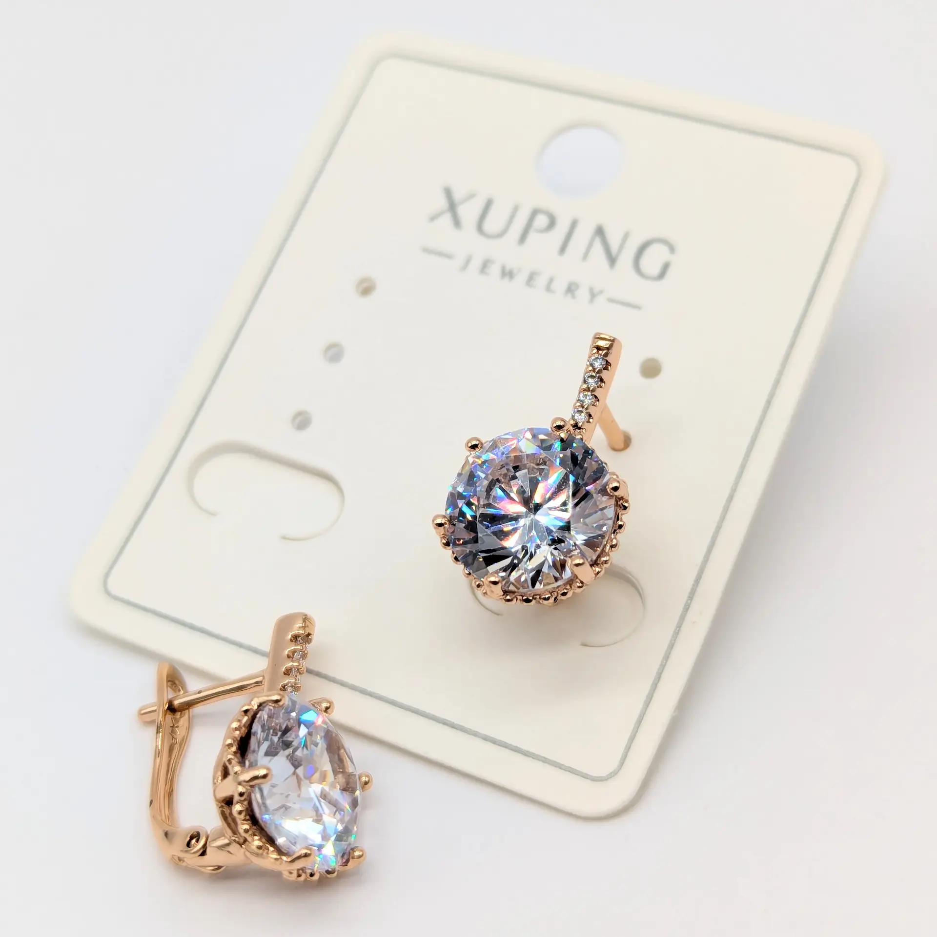 Сережки Xuping 18к «Кристалева Велич», 1*1.8 см