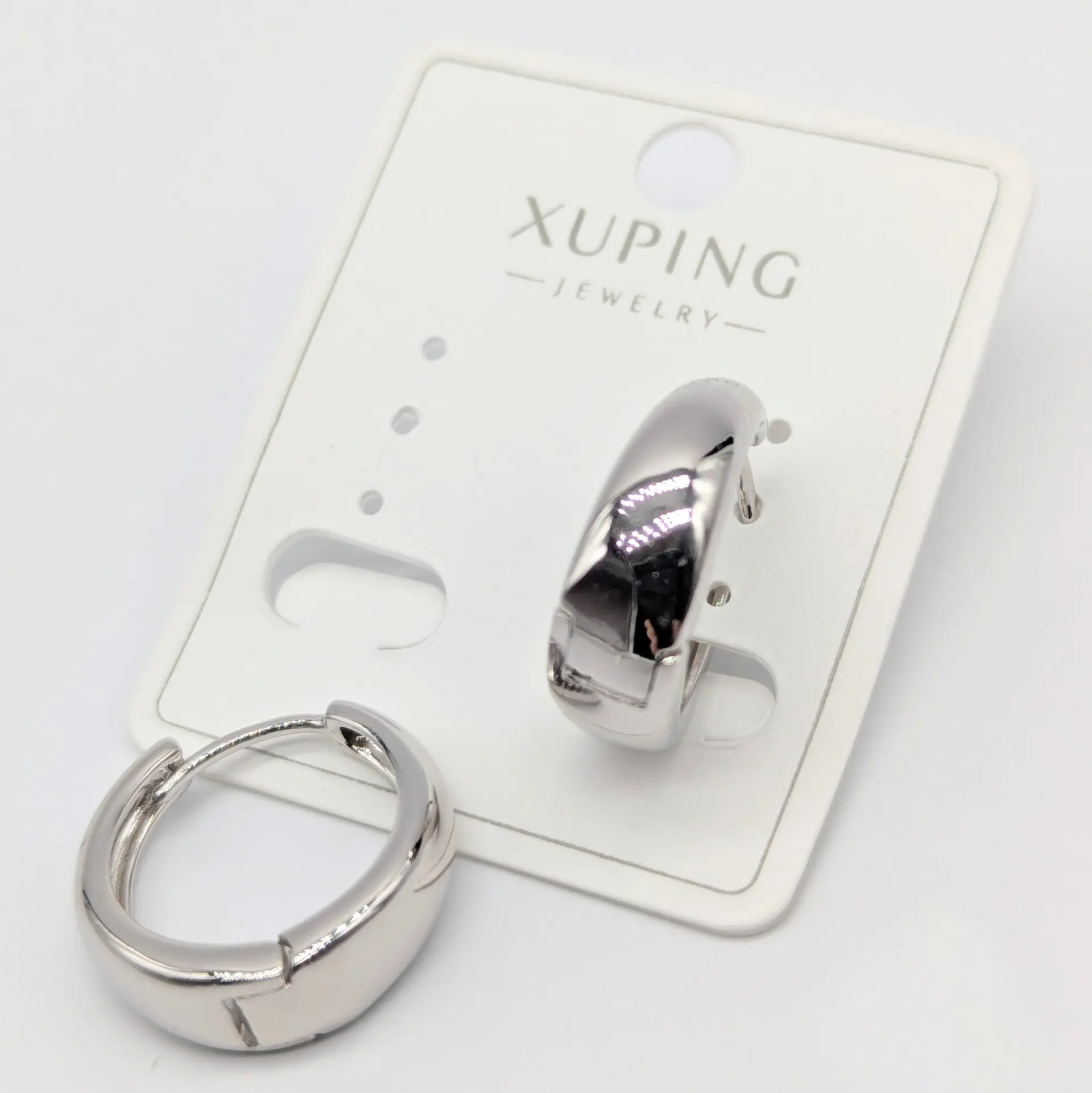 Сережки Xuping «Срібна Гармонія», 0.7*1.9 см