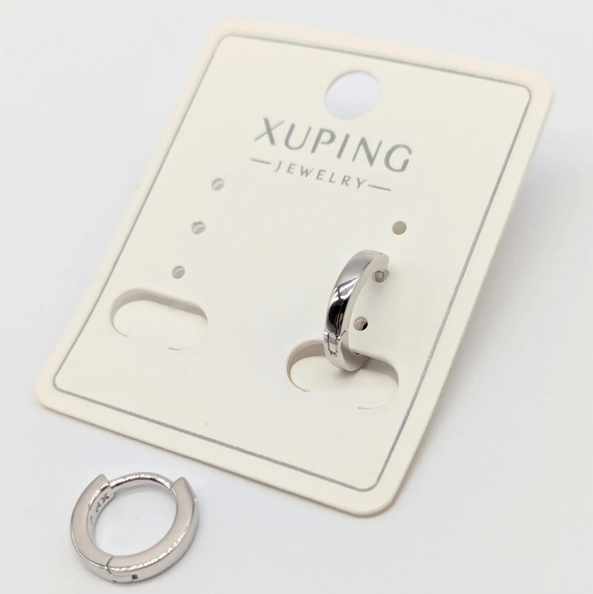 Сережки Xuping срібні «Лаконічна Класика», 0.2*1см