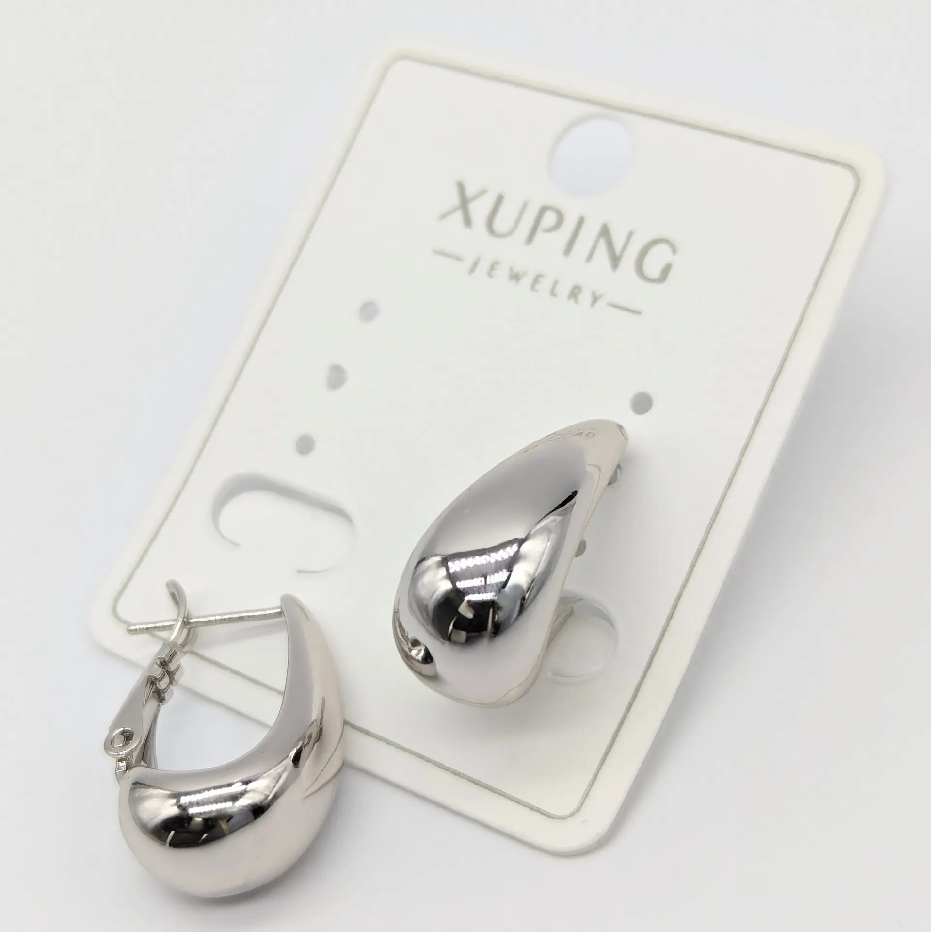 Сережки Xuping «Срібна Крапля Стилю», 0.9*2 см