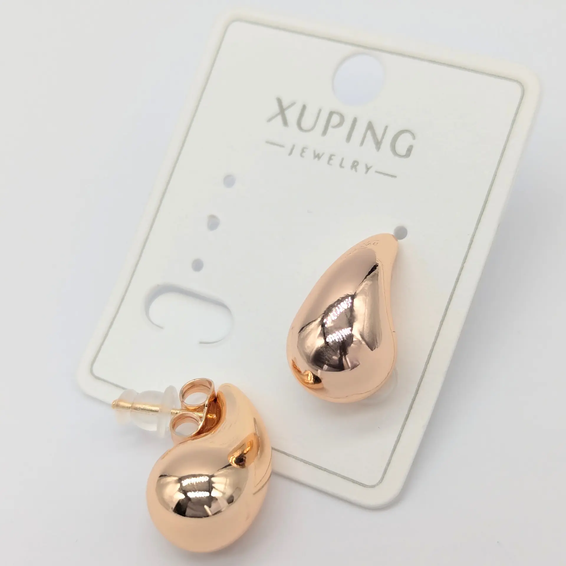 Сережки Xuping 18к «Тепла Краплина», 1.1*1.9 см
