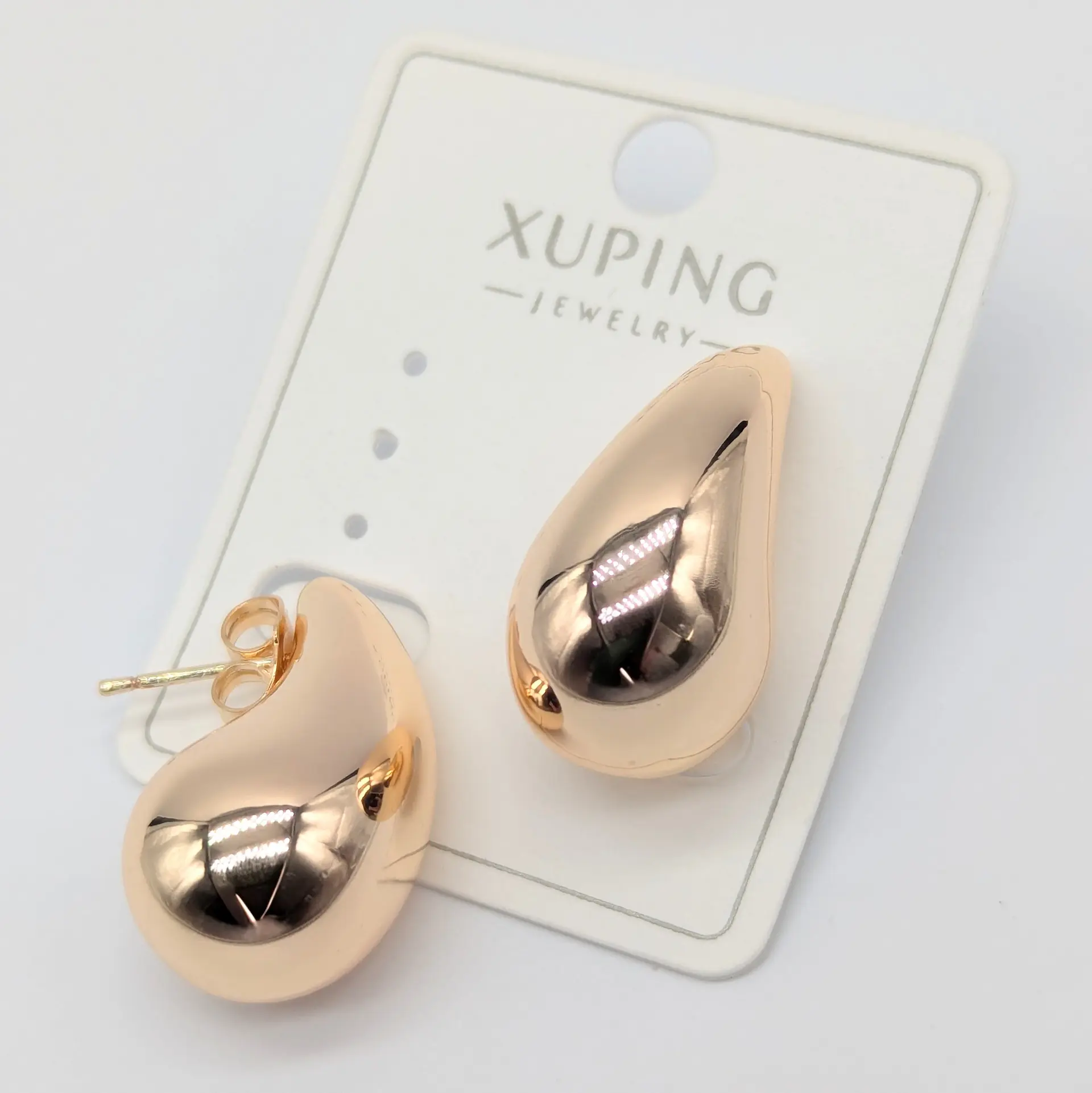 Сережки Xuping 18к «Золота Сльоза», 1.3*2.5 см