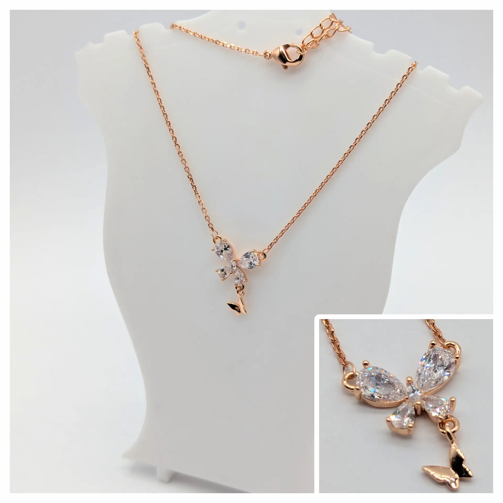 Ланцюжок 18к «Метелик бажань», 42+5 см, кулон 1.3*1.8 см