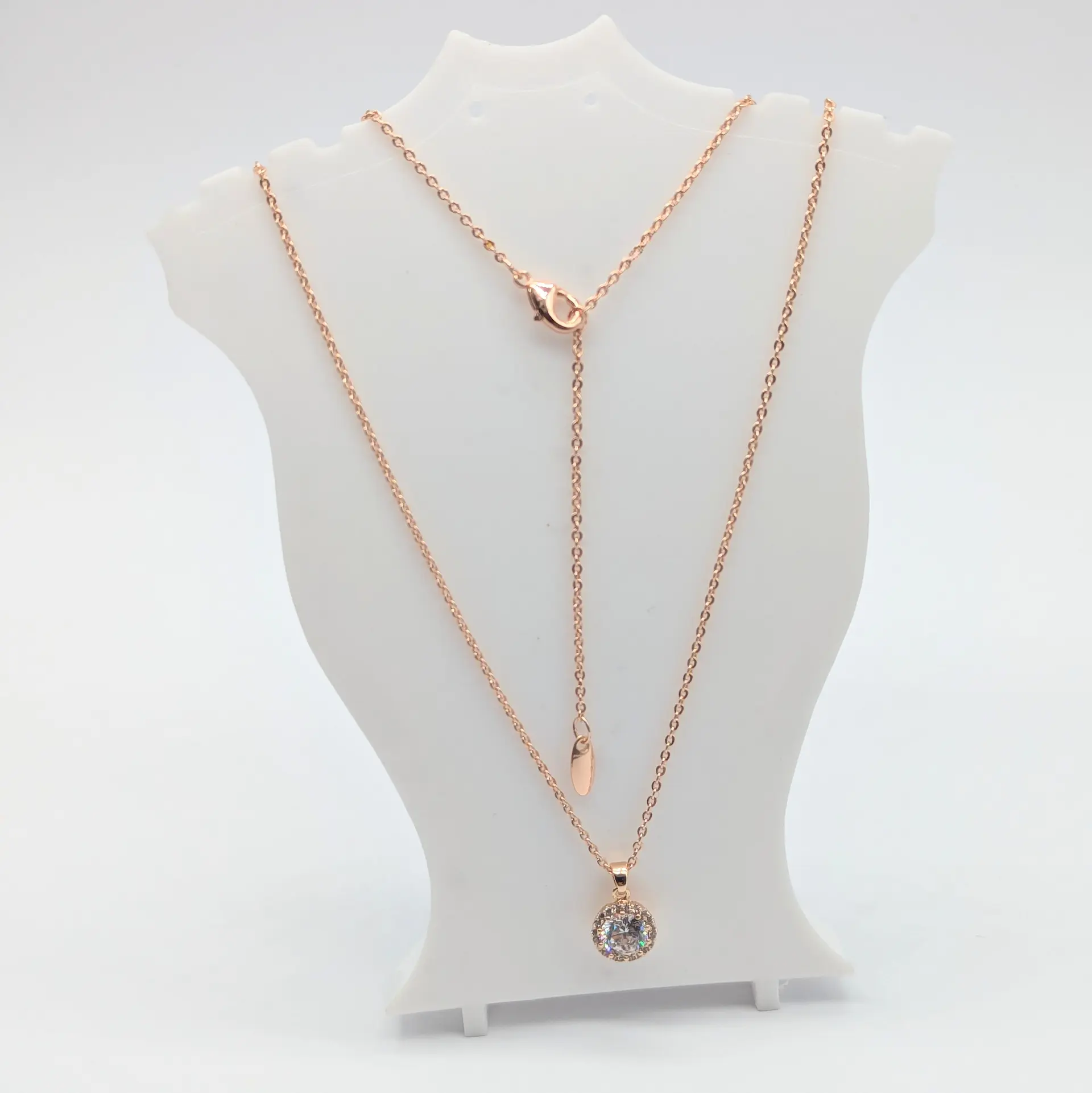 Ланцюжок Xuping 18к «Подвійне Сяйво», 46 см, кулон діаметр 0.8 см