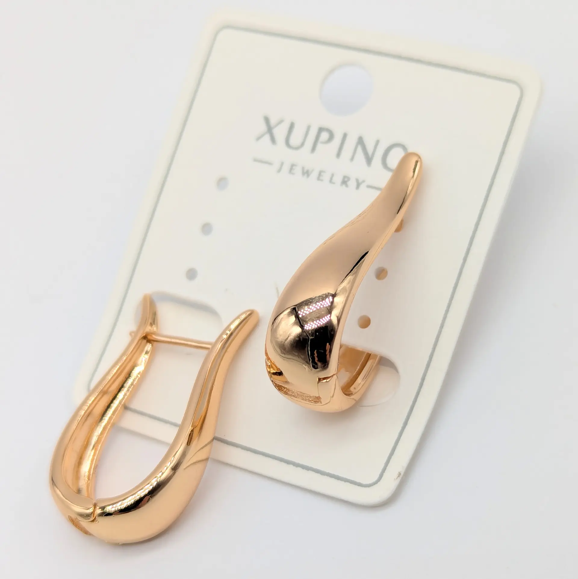 Сережки Xuping 18к «Золотий Вигин», 0.7*2.6 см