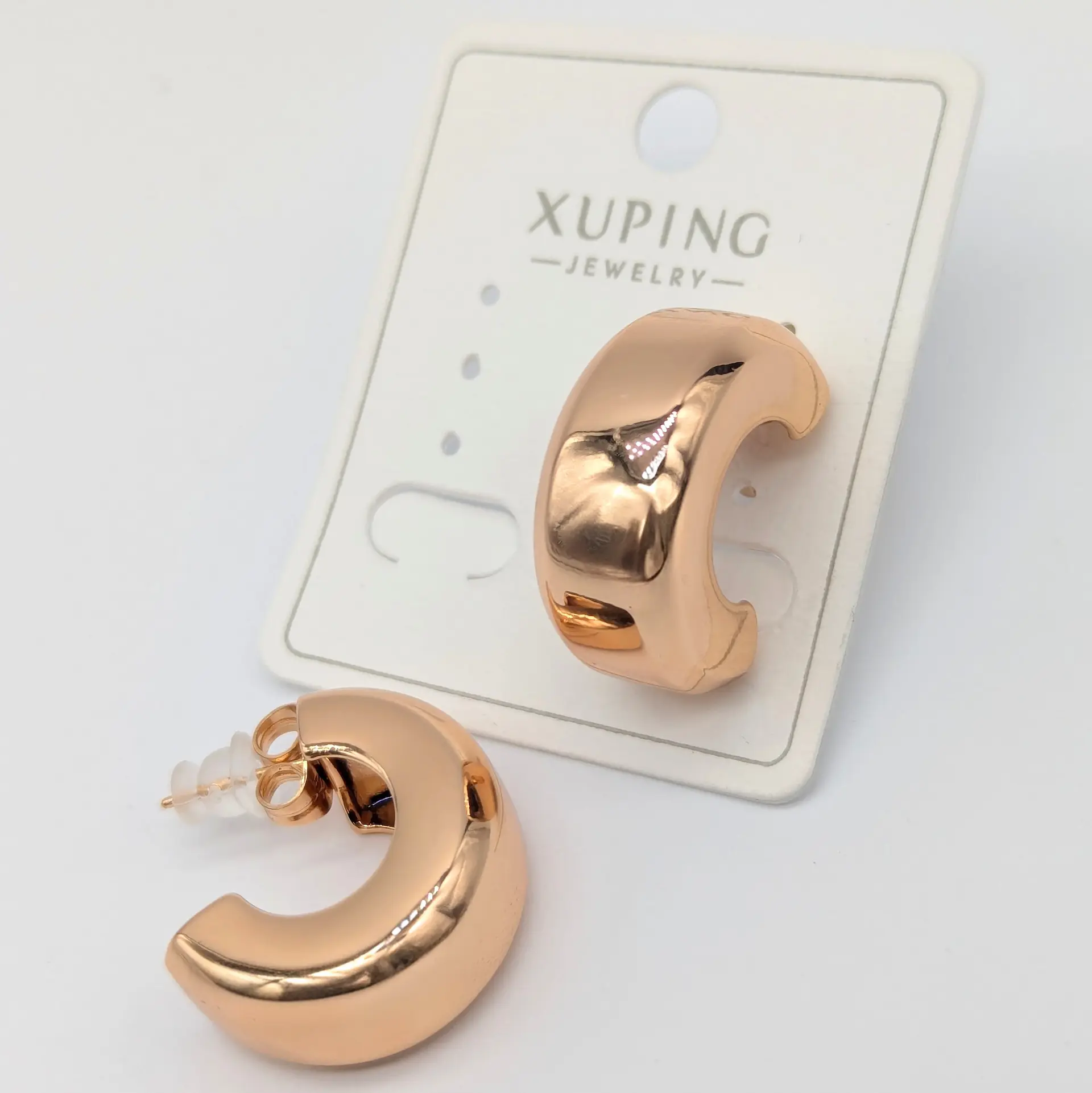 Сережки Xuping 18к «Золоте Півколо», 2*2.2 см