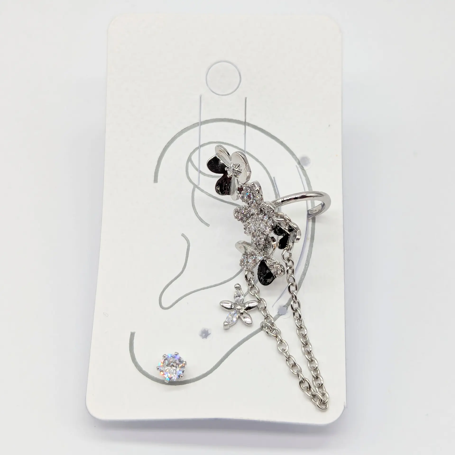 Сережки кафа срібні «Нічна Орхідея»