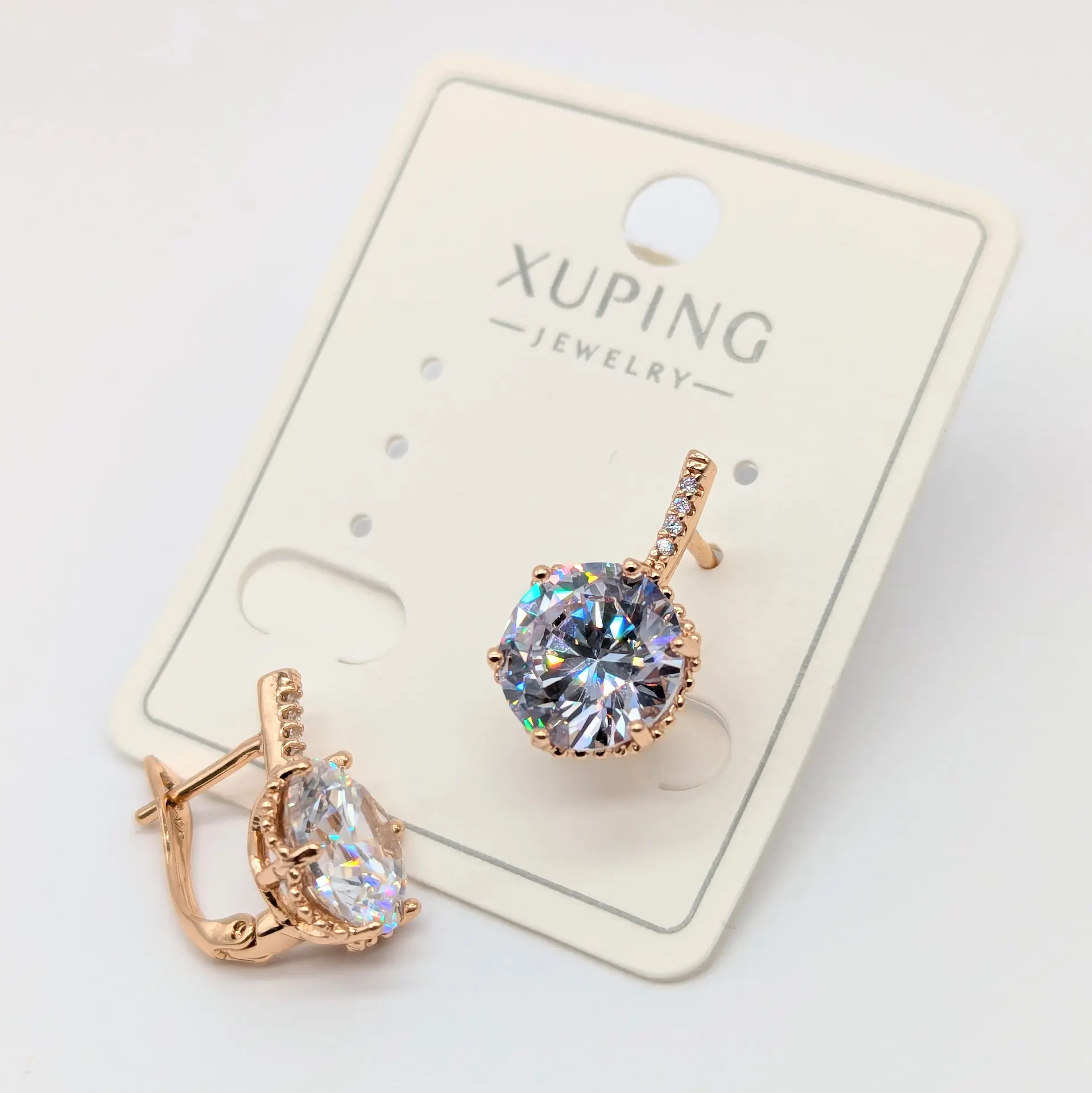 Сережки Xuping 18к «Кришталеве Сяйво», 1*1.8 см