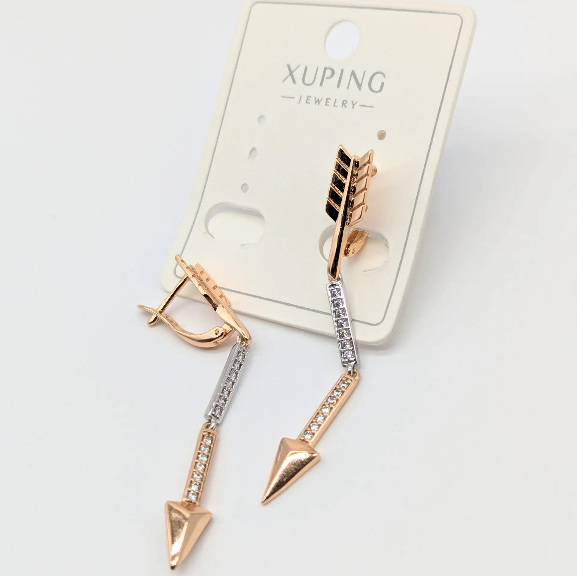 Сережки Xuping 18к «Золота Стріла Стилю», 0.5*5.1 см