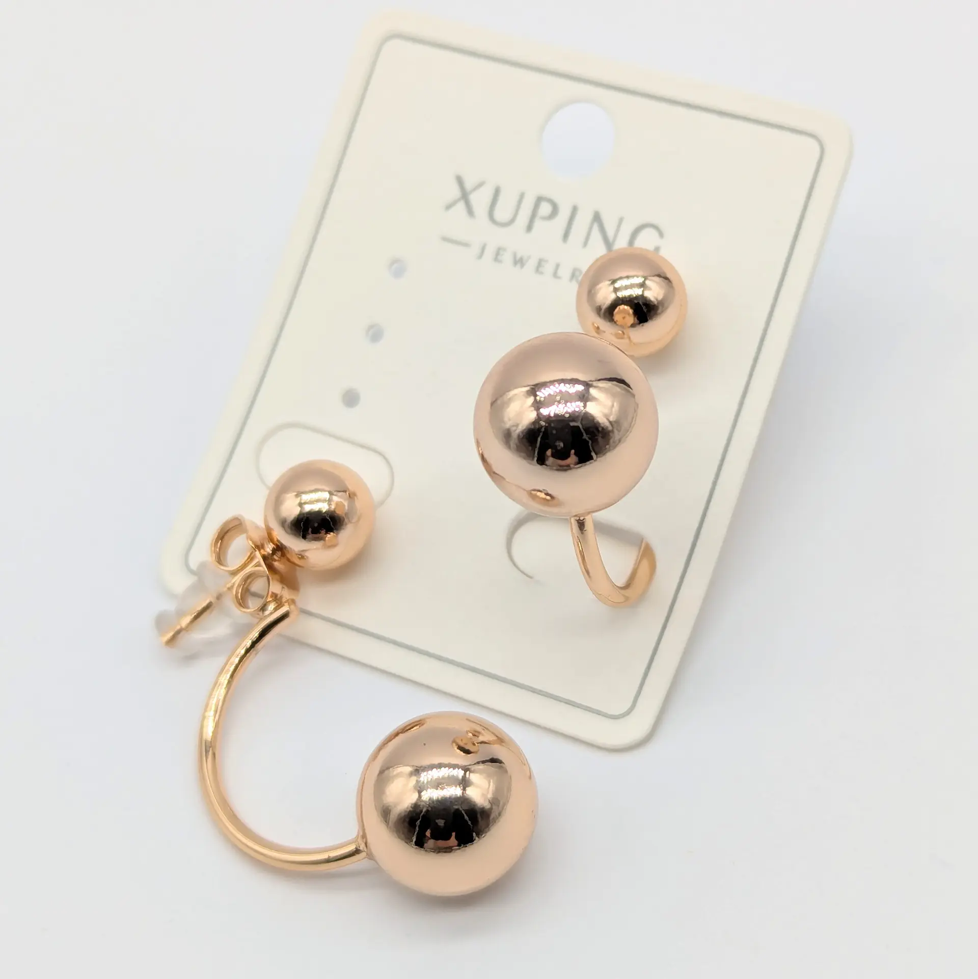 Сережки Xuping 18к «Золота Сфера Стилю», 1.1*3.5 см