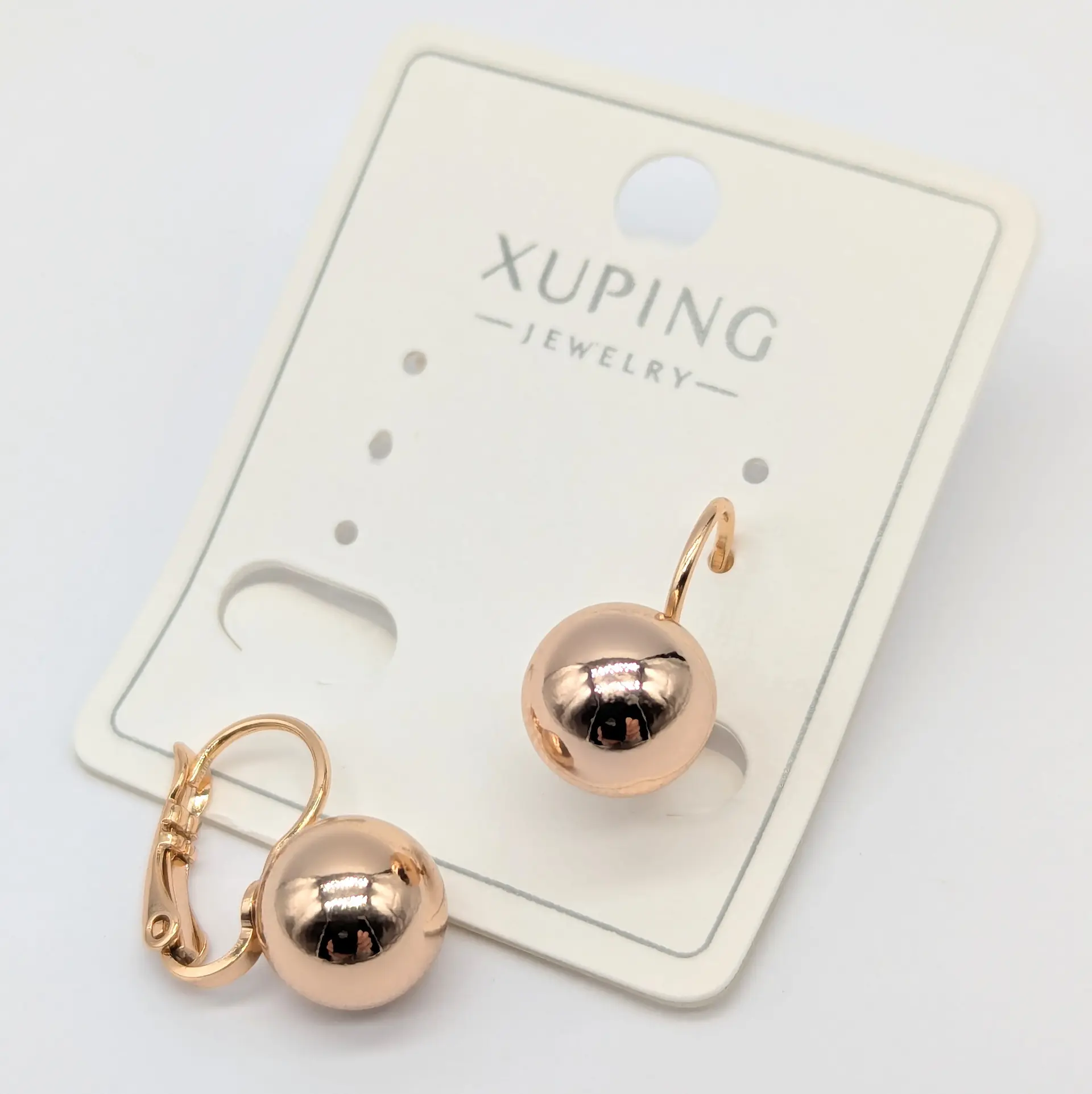 Сережки Xuping 18к «Глянець Голд Класік», 0.9*1.6 см