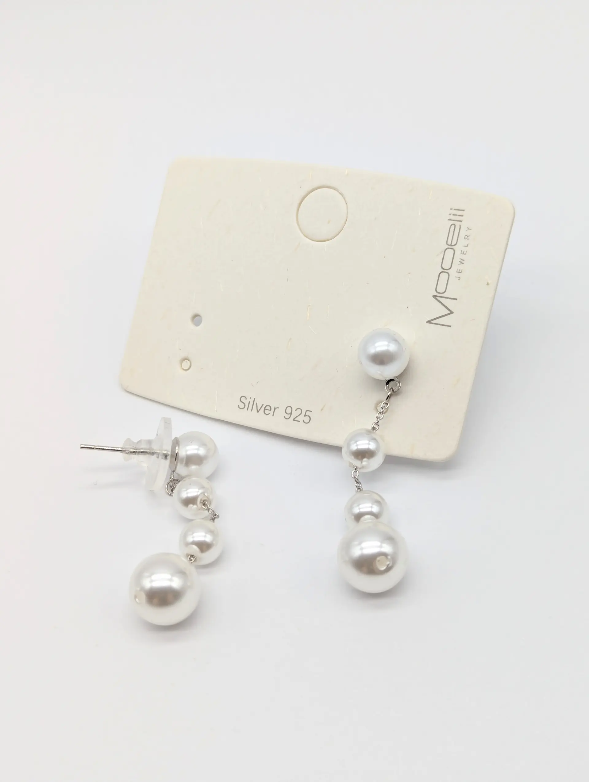 Сережки  срібні «Перлинний Каскад», 0.8*4.3 см