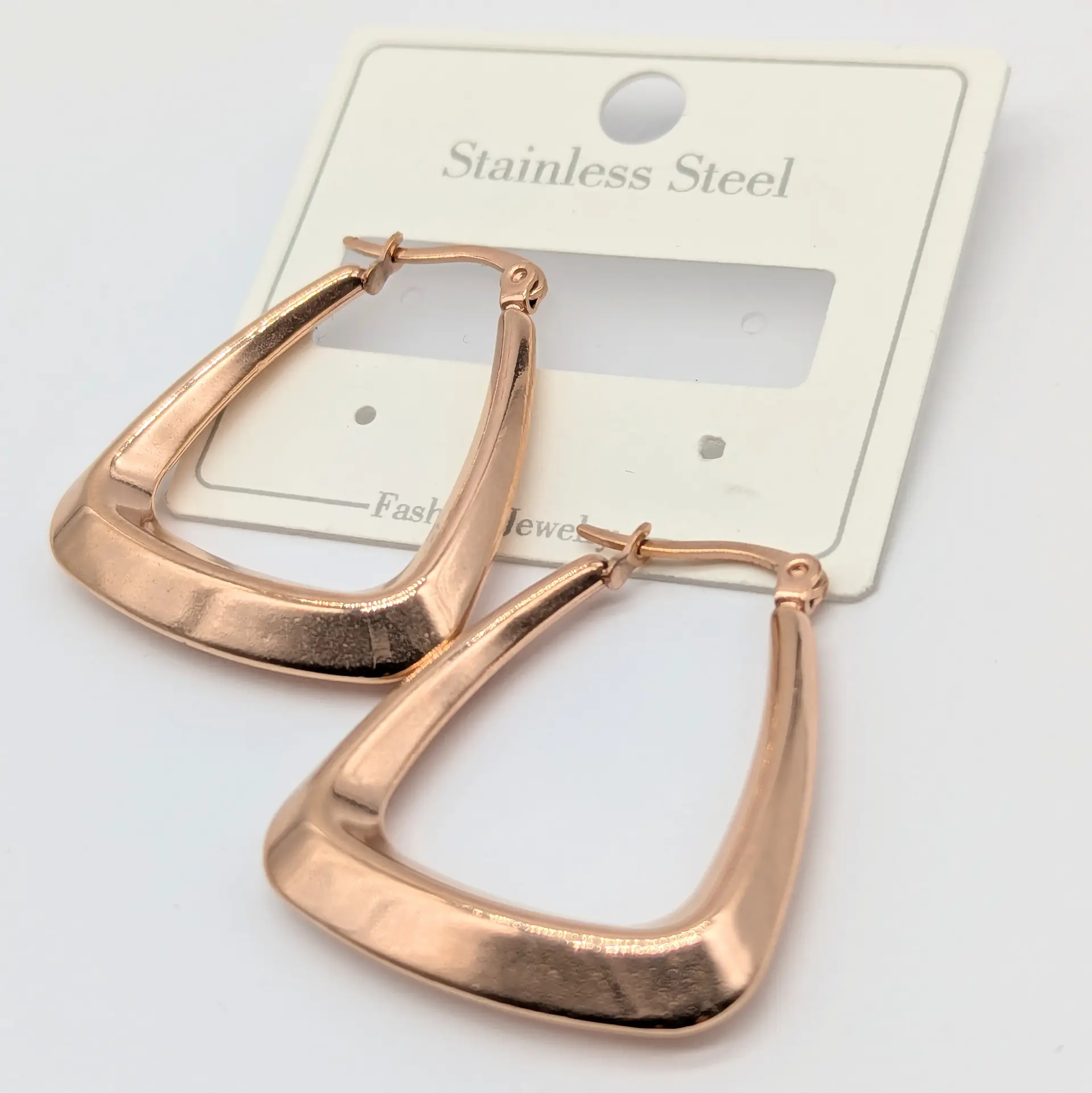 Серьги Stainless Steel 18к «Геометрия Шика», 0.5*3.3 см