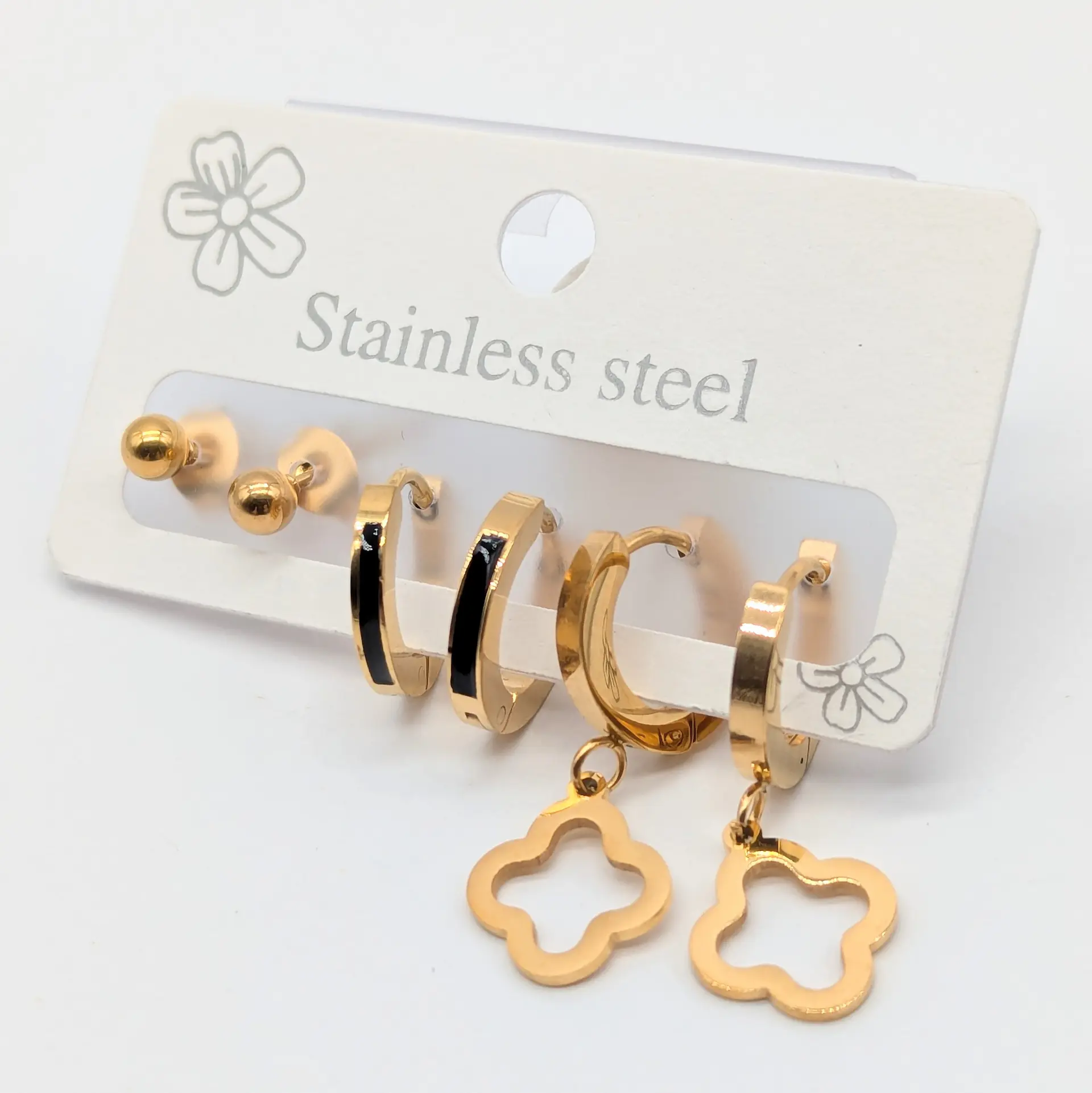 Серьги Stainless Steel 14к «Золотой минимализм»