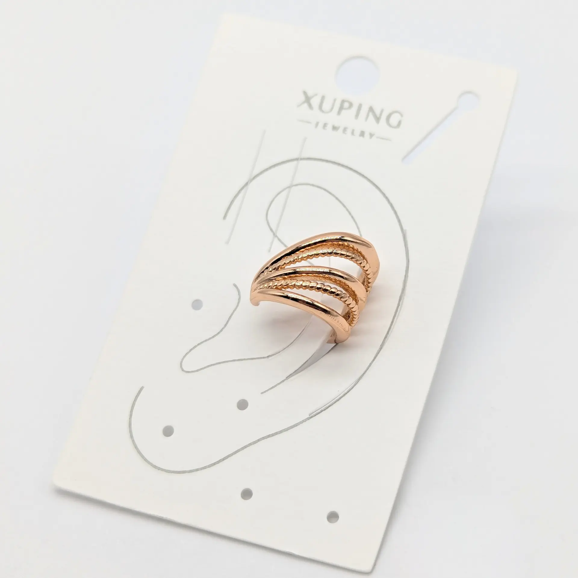 Сережки Xuping кафа 18к «Золоті Хвилі», 1.1*1.5 см