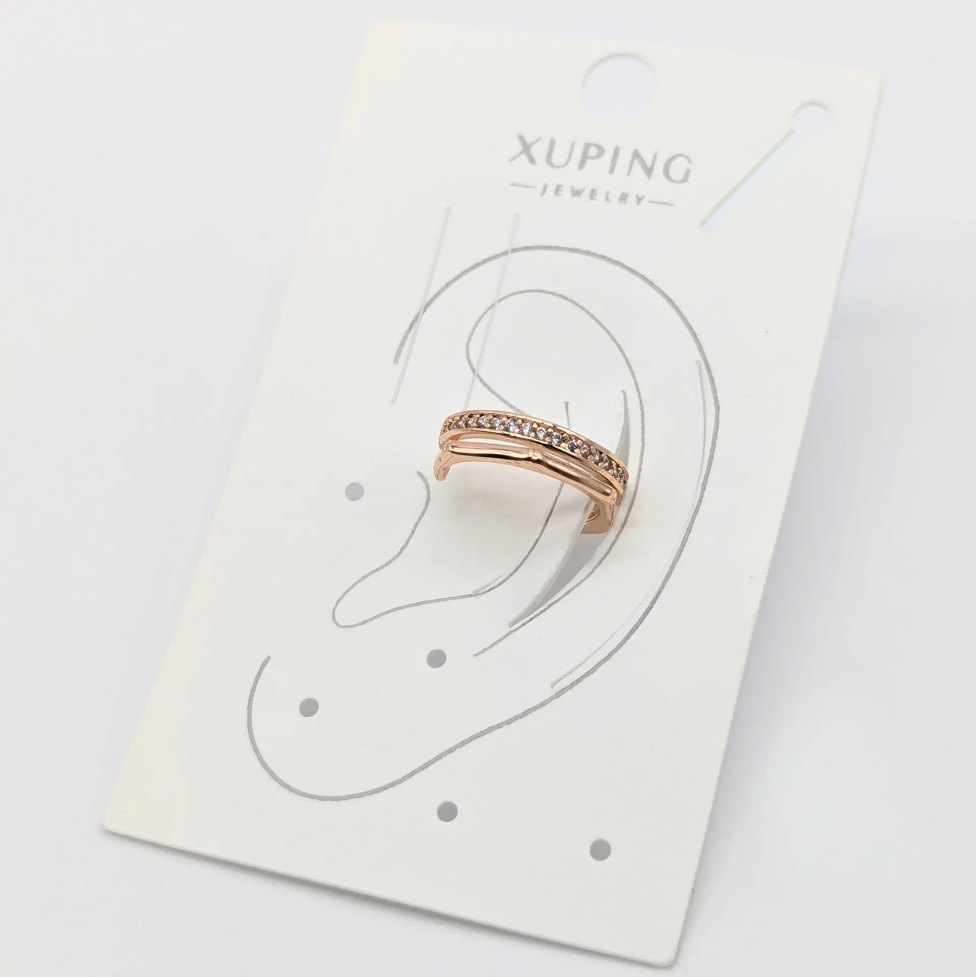 Сережки Xuping кафа 18к «Золотий Контур», 1.9*0.4 см