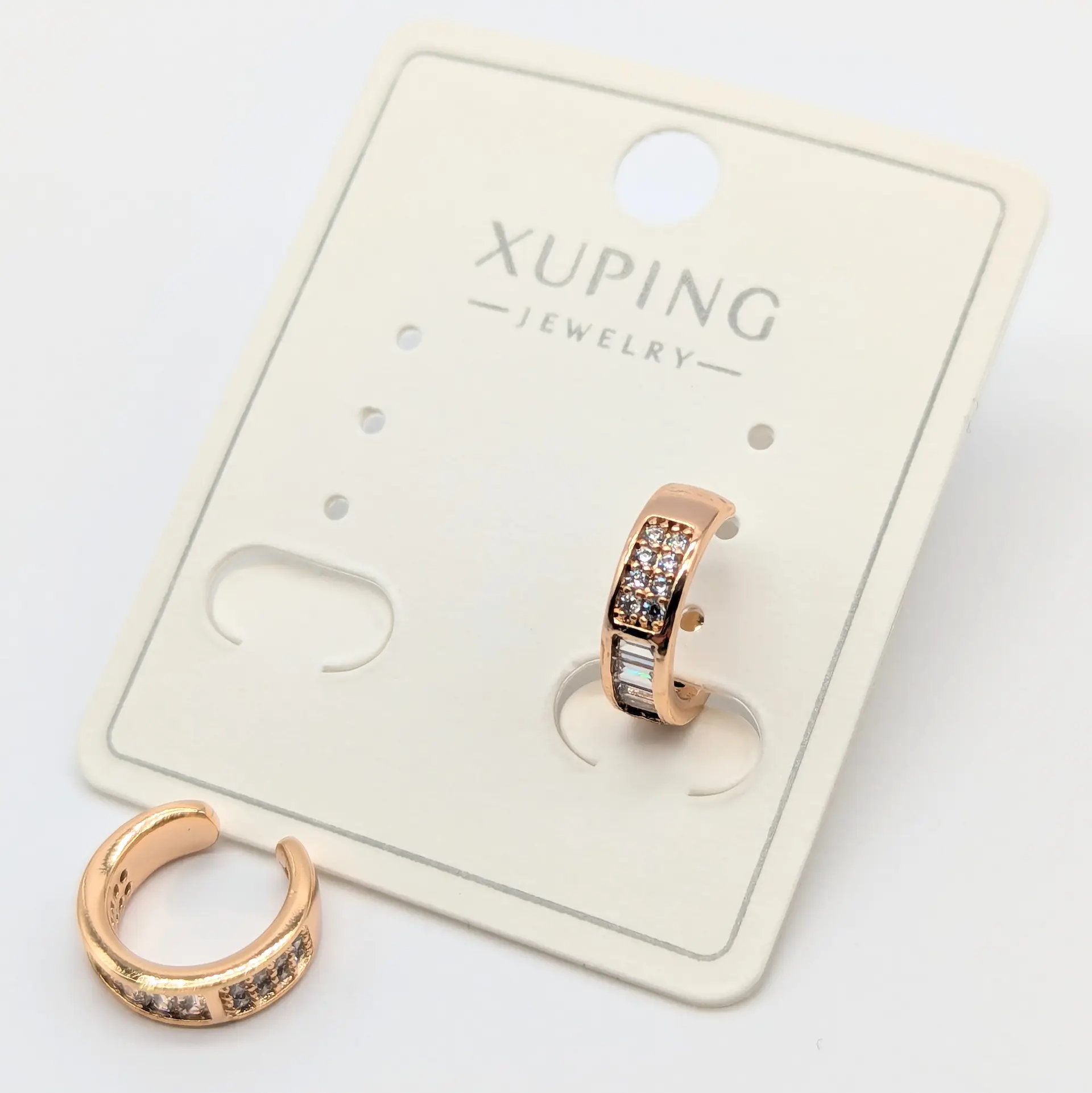 Сережки Xuping кафа 18к «Сяйво Грані», 0.3*1.2 см