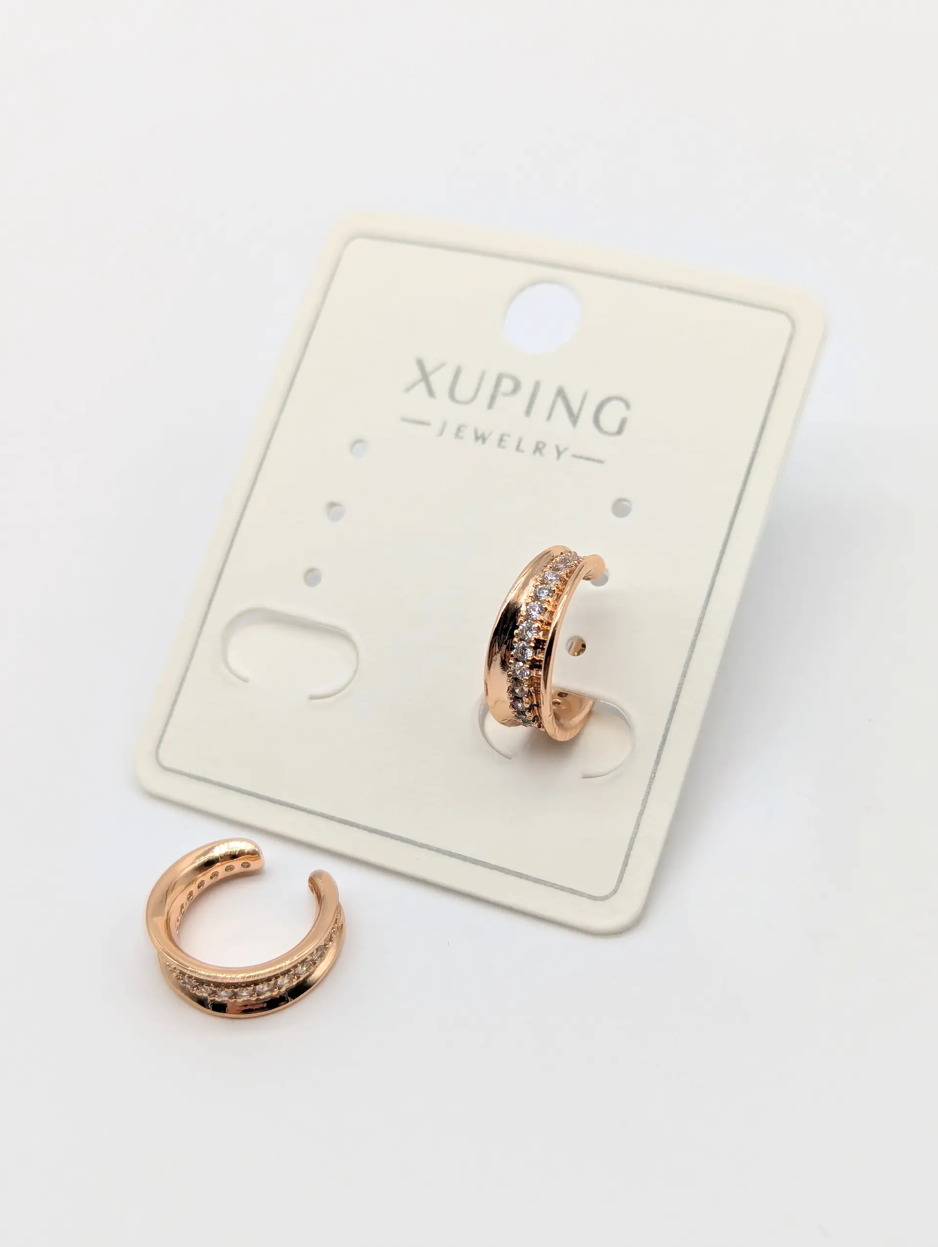 Сережки Xuping кафа 18к «Елегантний Блиск», 0.5*1.2 см