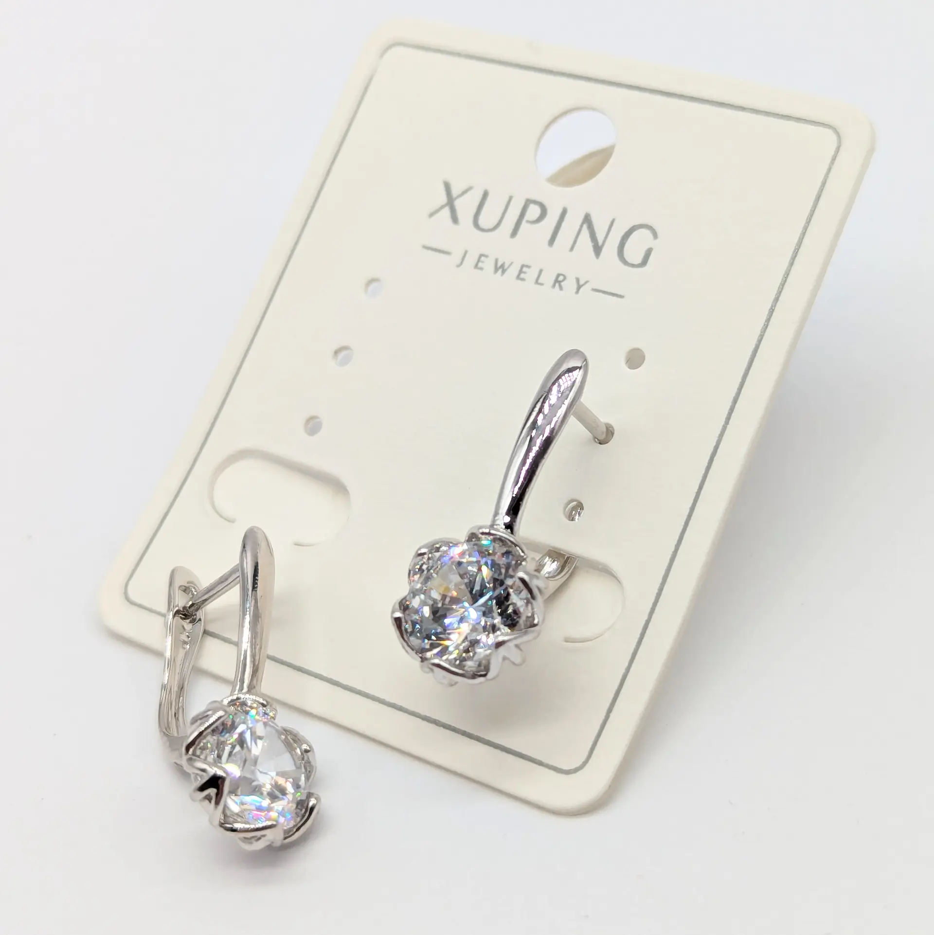 Сережки Xuping срібло «Кристал Роял», 0.9*2.1 см