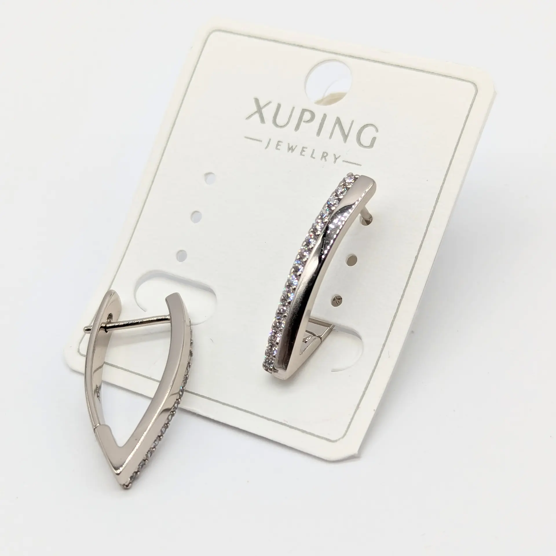 Сережки Xuping срібло «Арка Сяйва», 0.4*2.3 см