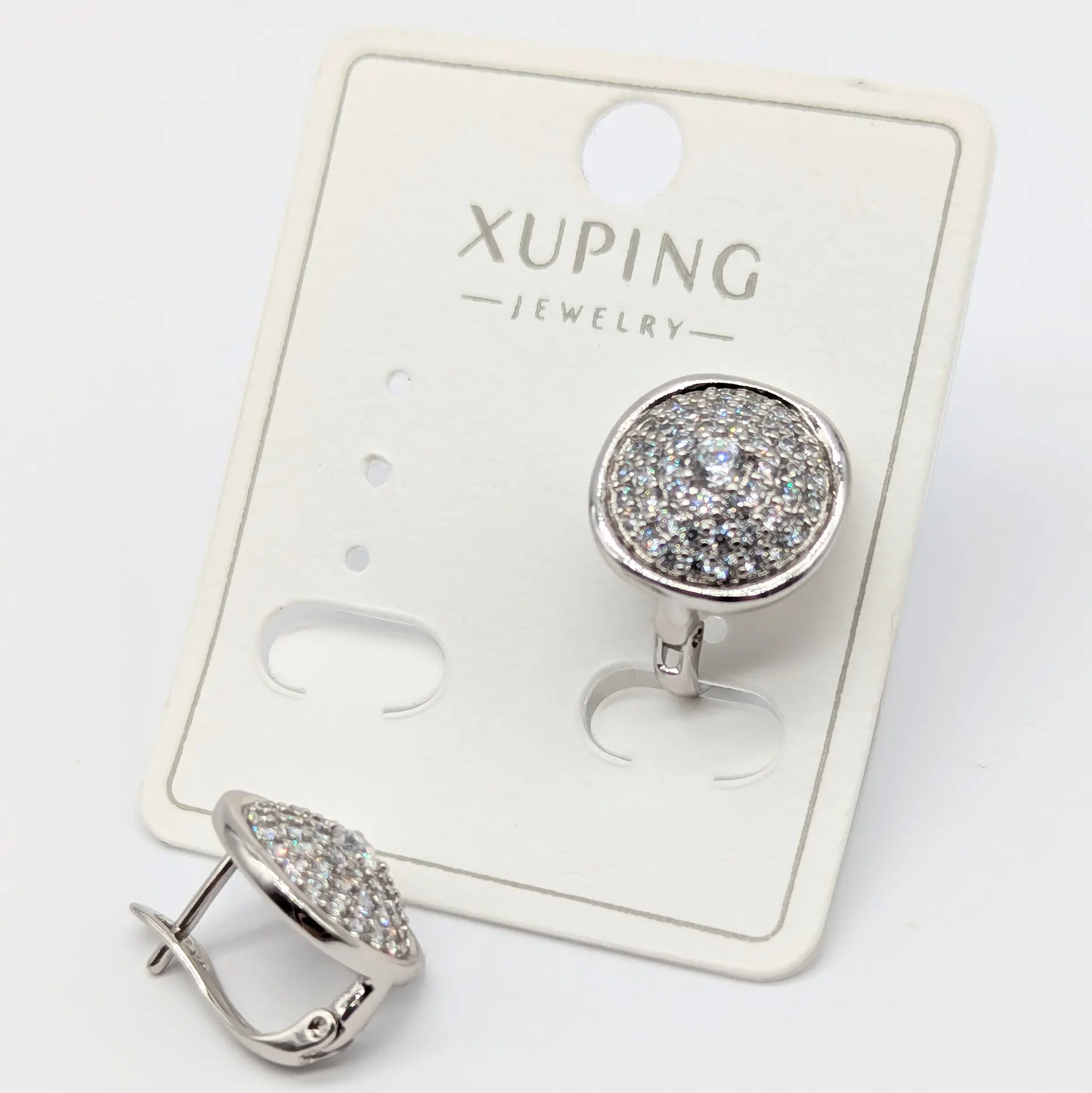 Сережки Xuping срібло «Діамантове сяйво Орбіта», 1.8*1.7 см