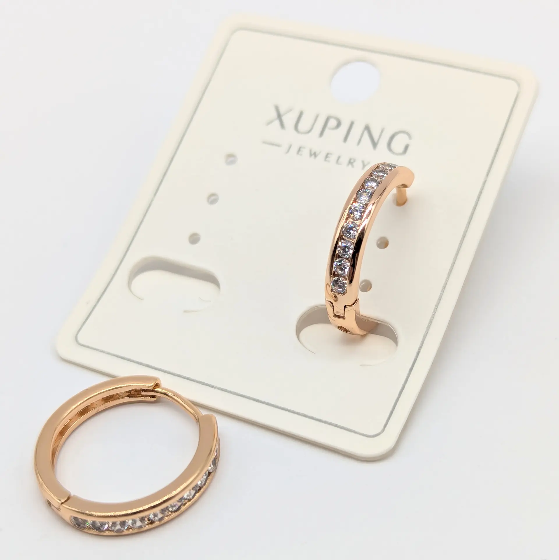 Сережки Xuping 18к «Класика сяйва Лорен», 0.3*1.7 см