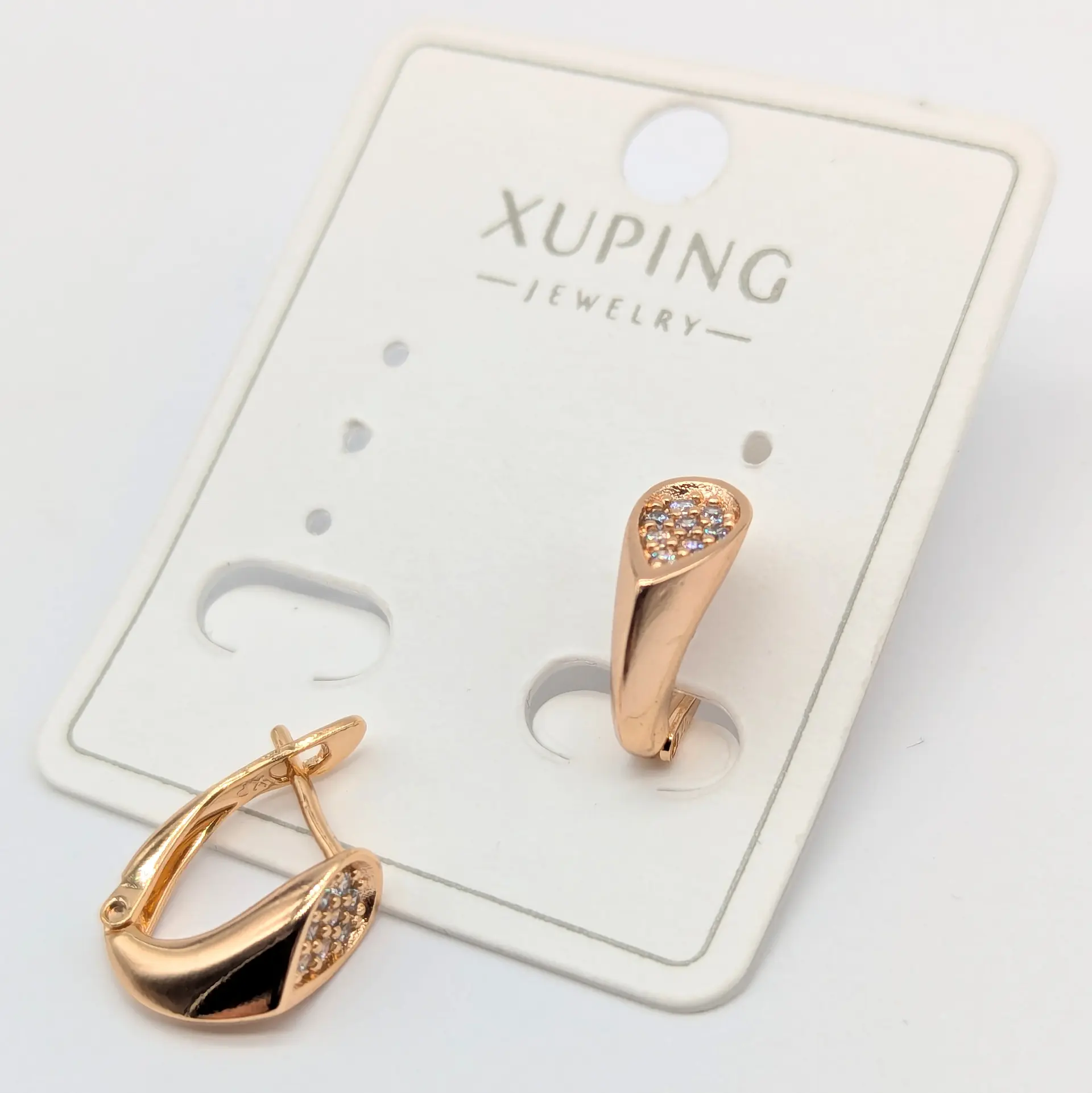 Сережки Xuping 18к «Крапля Сяйва Лавелія», 0.5*1.2 см