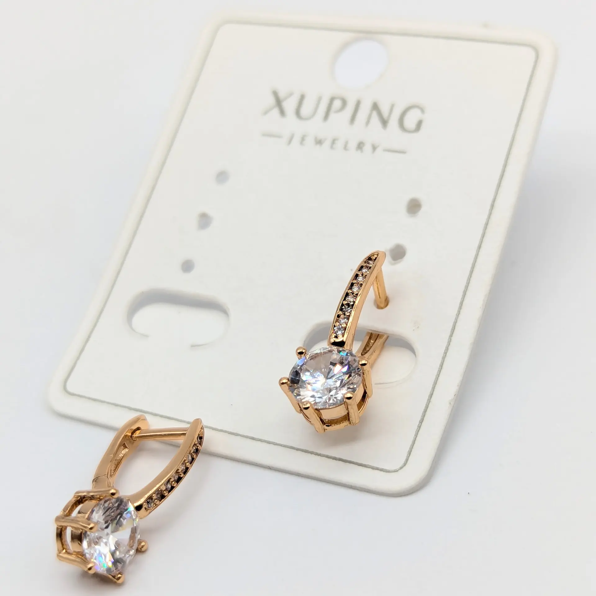 Сережки Xuping 18к «Сяйво Оріон», 0.7*1.2 см