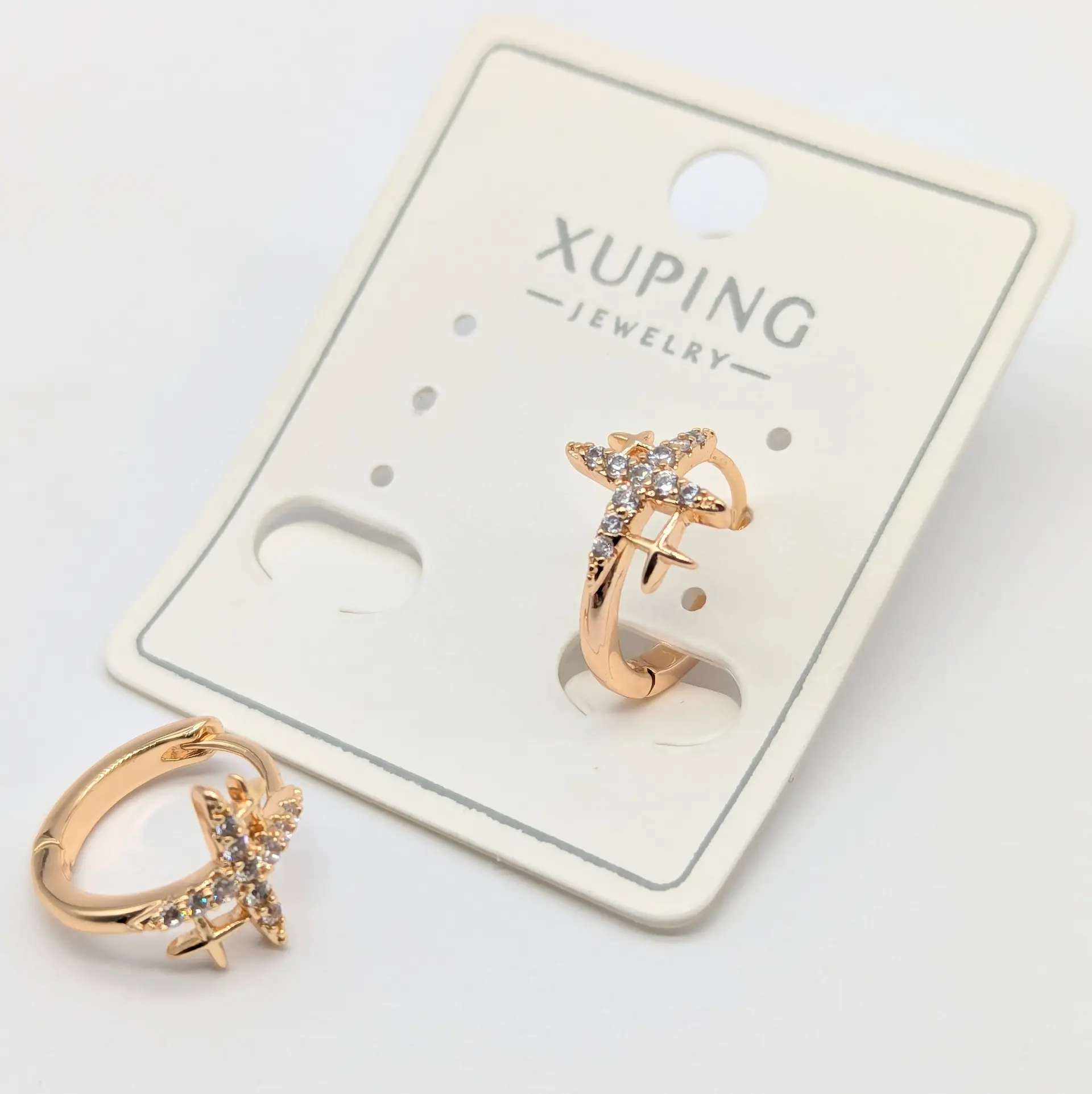 Сережки Xuping 18к «Зоряний Політ Астра», 1*0.9 см