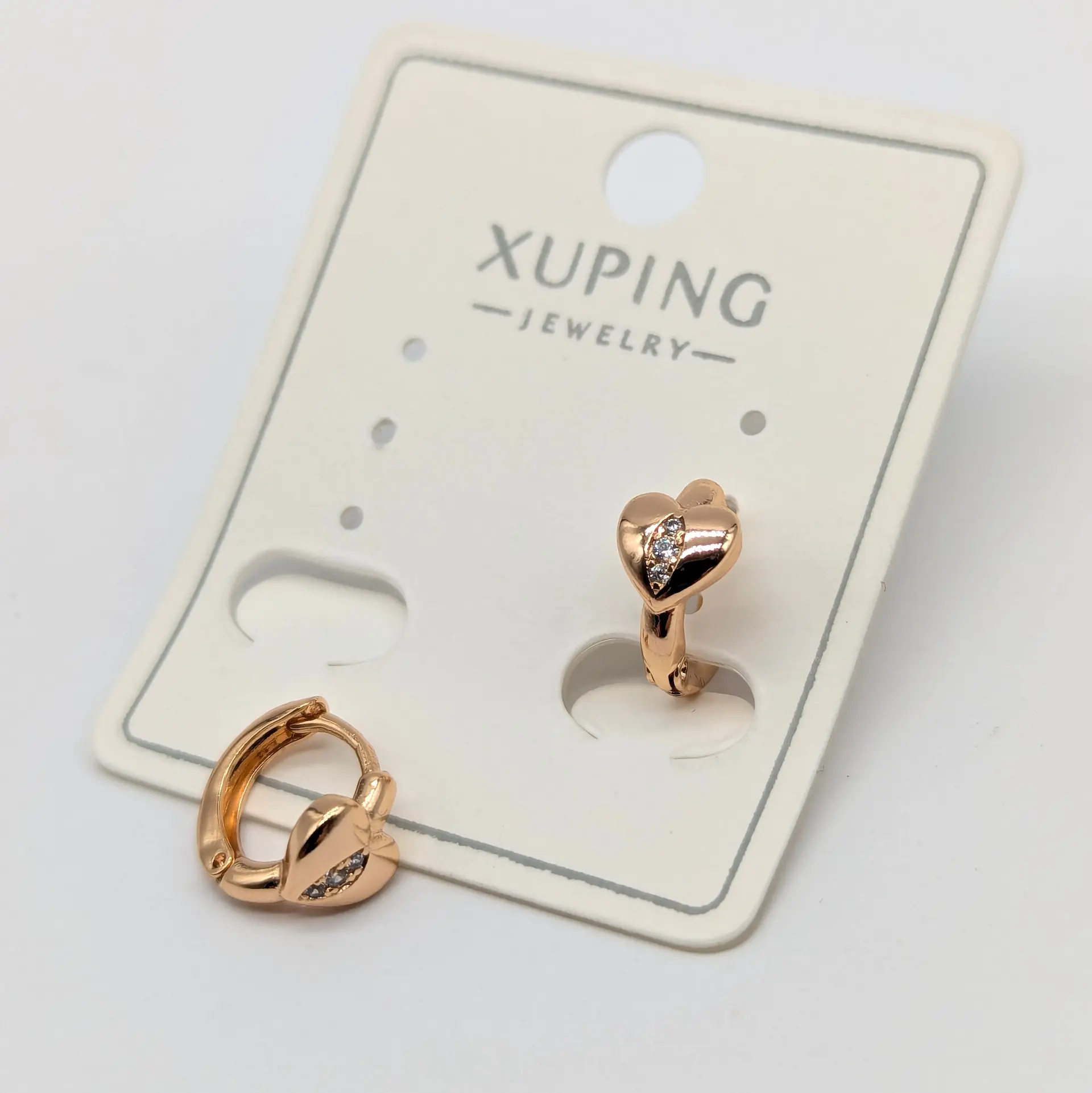 Сережки Xuping 18к «Ніжне Серце Лавіта», 0.6*1 см