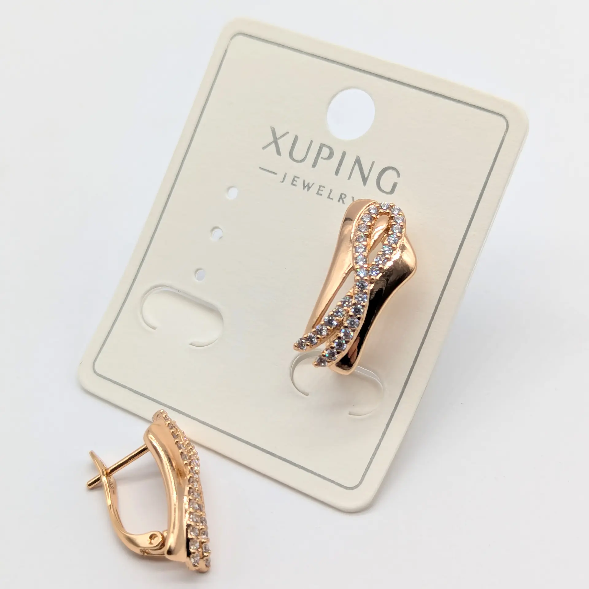 Сережки Xuping 18к «Витончена Лінія Ембер», 1*1.8 см