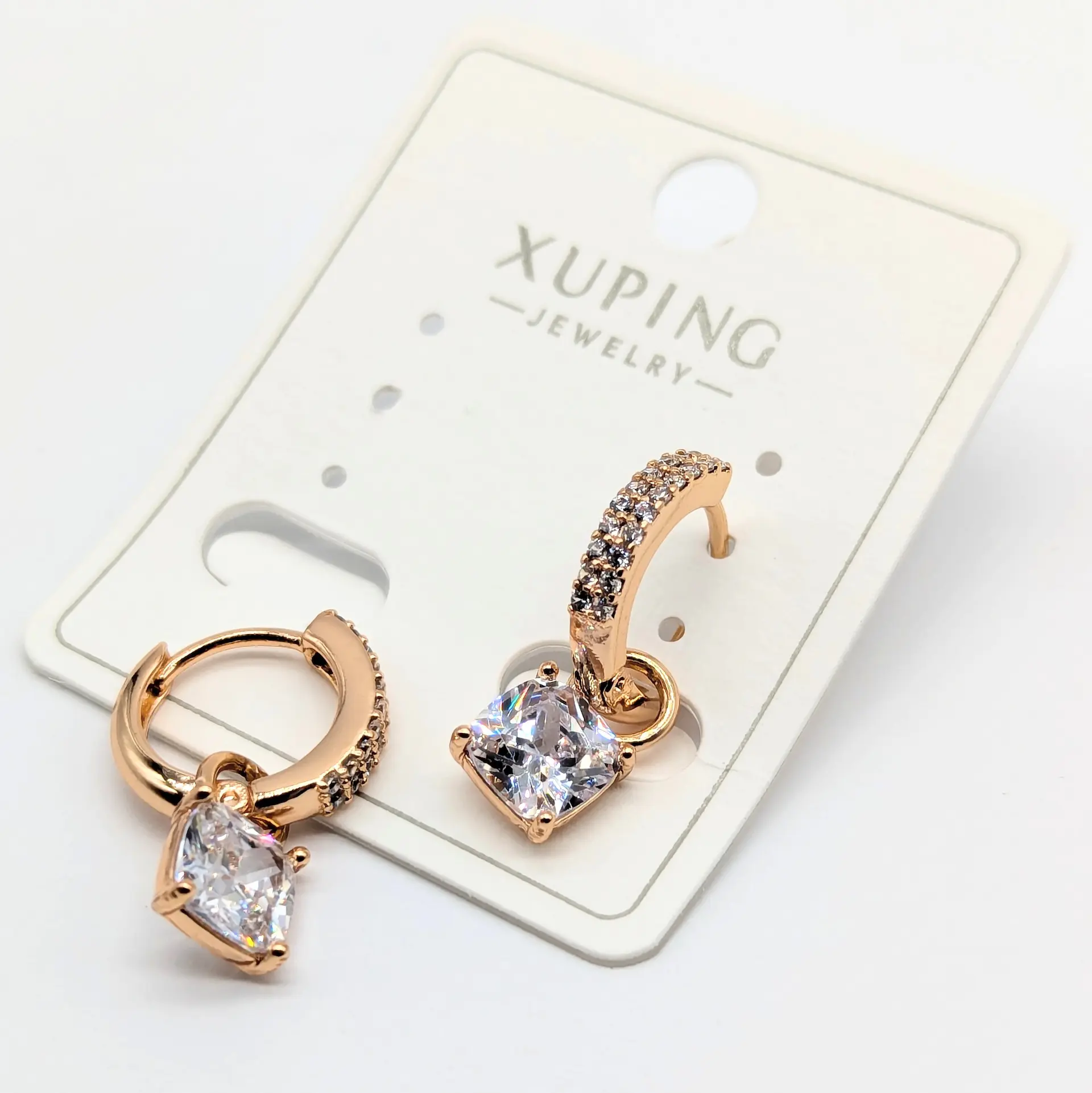 Сережки Xuping 18к «Геометрія Блиску Кларіс», 0.7*2.2 см