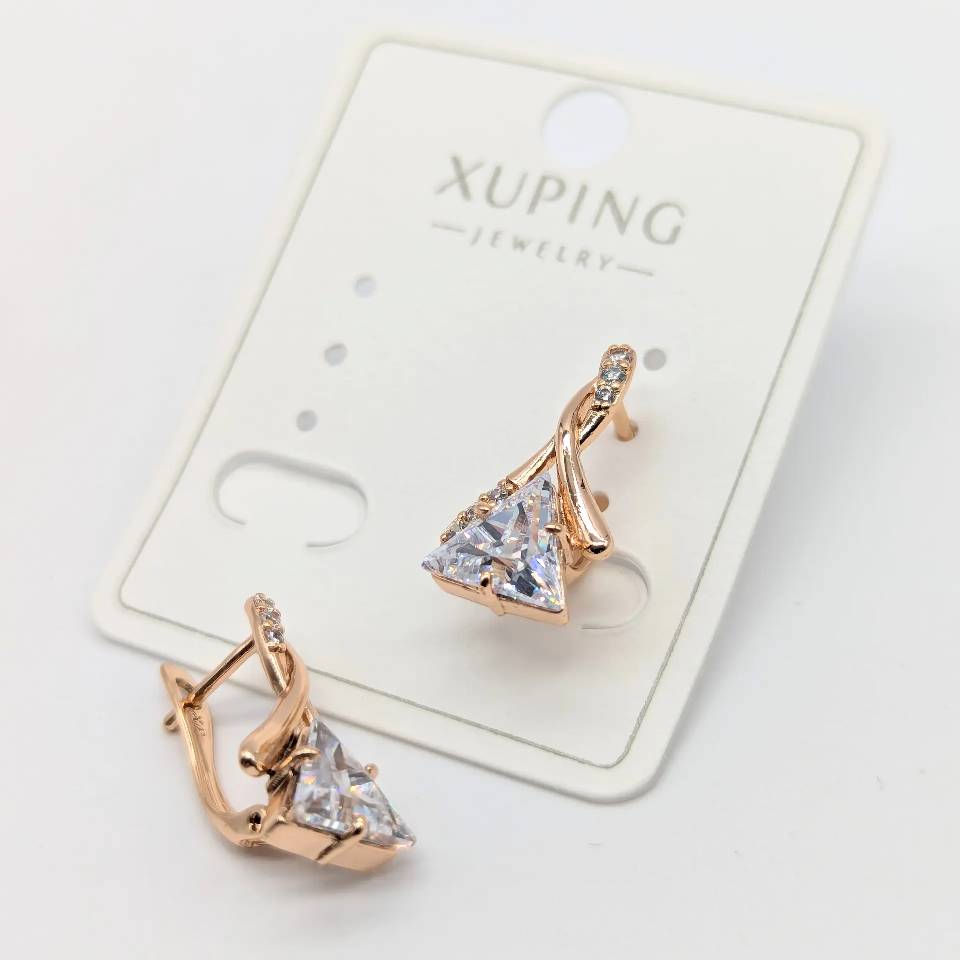 Сережки Xuping 18к «Тріо Люміна», 1*1.9 см