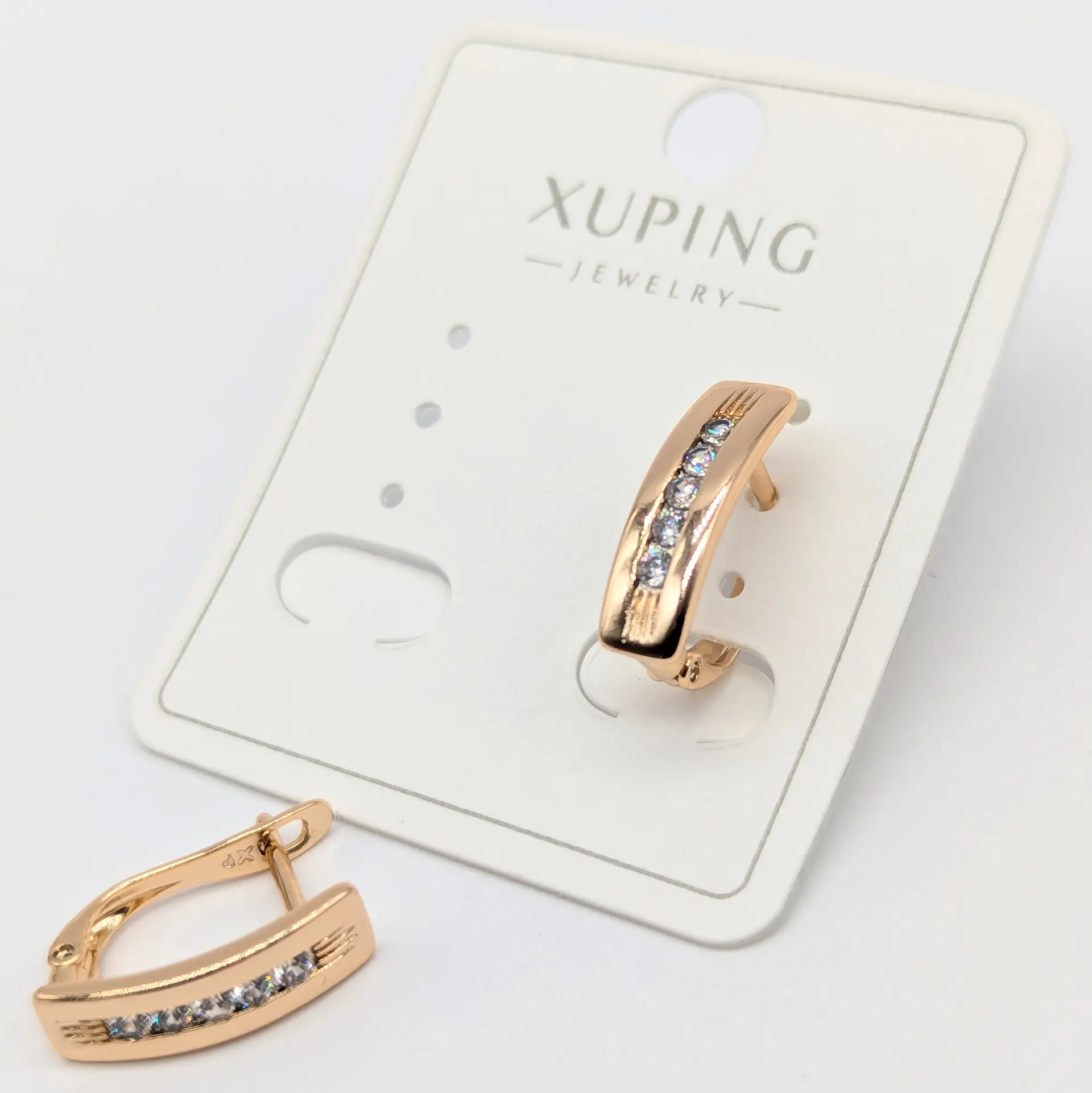 Сережки Xuping 18к «Лінія Світла Оріон», 0.5*1.6 см