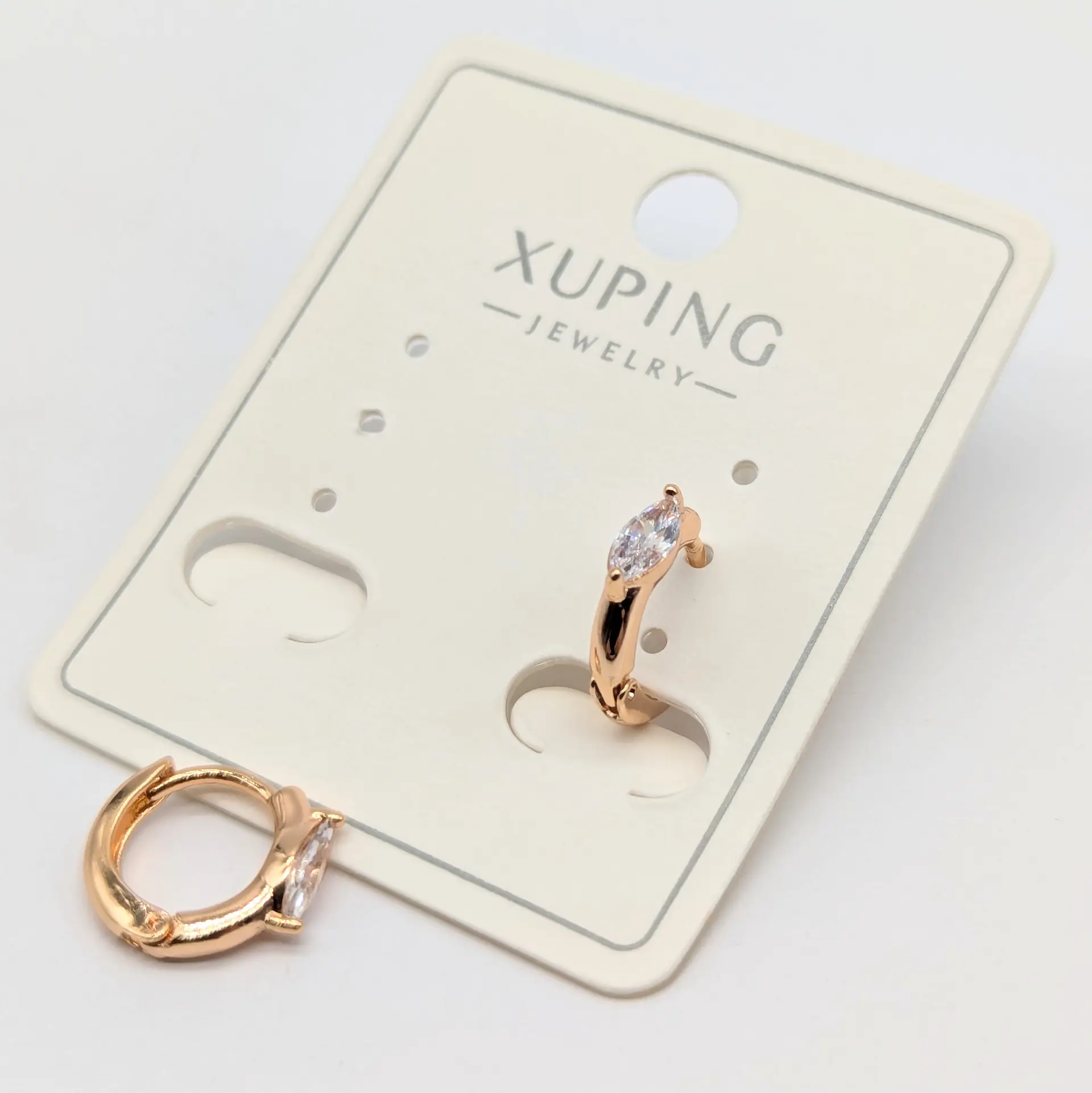 Сережки Xuping 18к «Елеганс Маркіза Лайт», 0.3*1 см